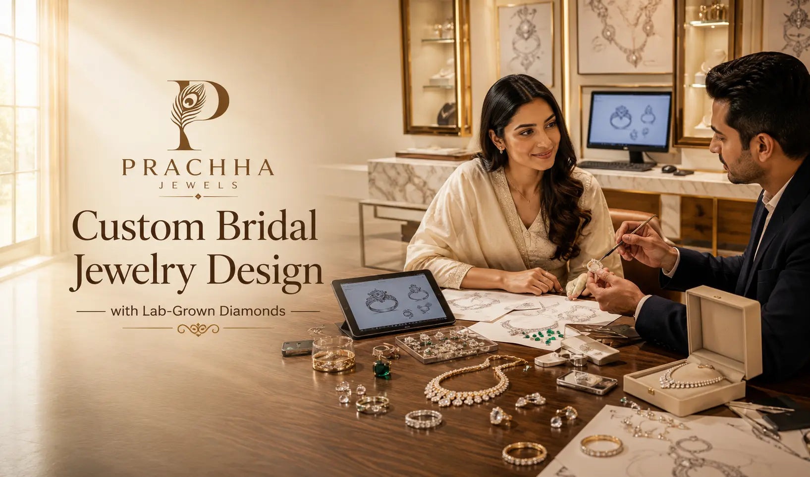 Custom Bridal Jewelry Design with Lab-Grown Diamonds in Surat: How the Process Works at Prachha