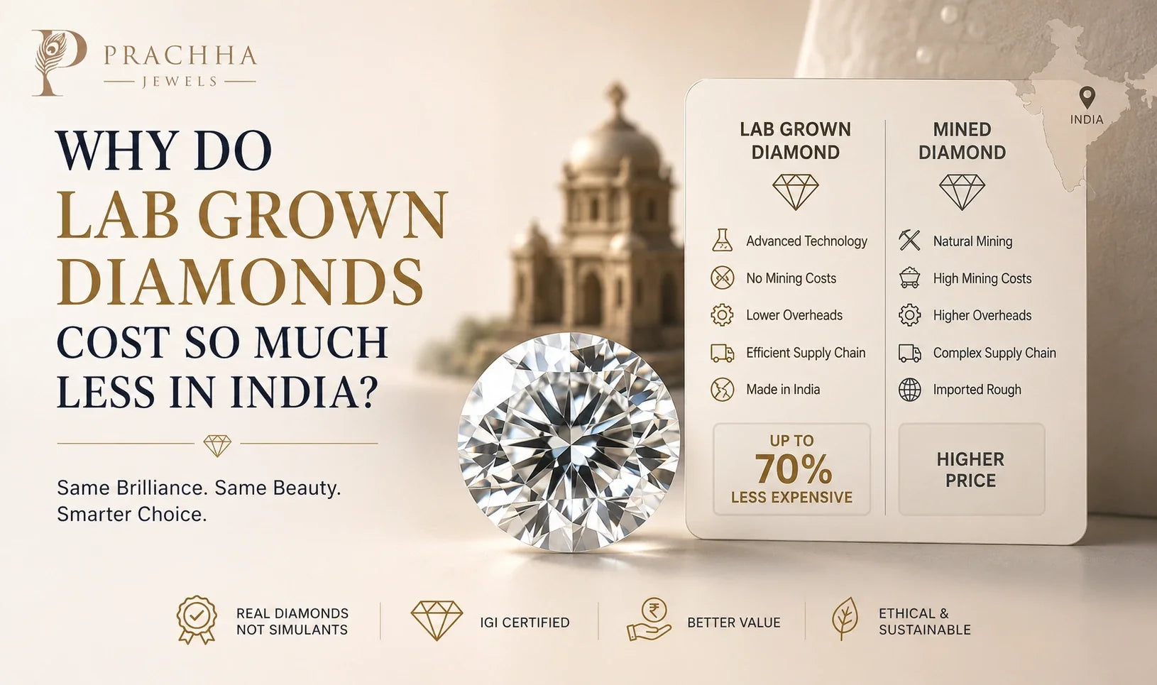 Why Do Lab Grown Diamonds Cost So Much Less in India? A Plain-English Guide