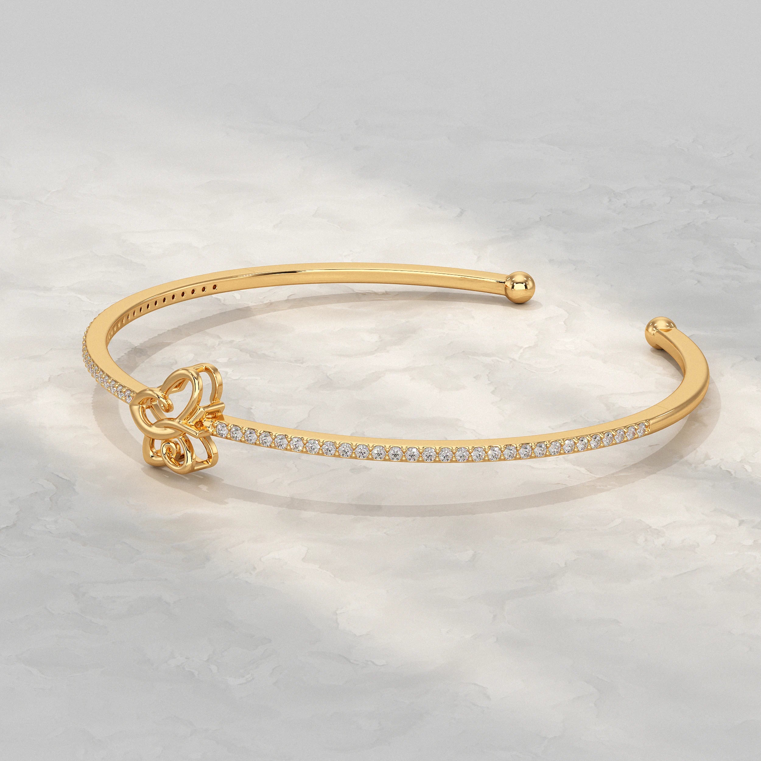 Butterfly Lab Diamond Kada Bracelet Bracelet