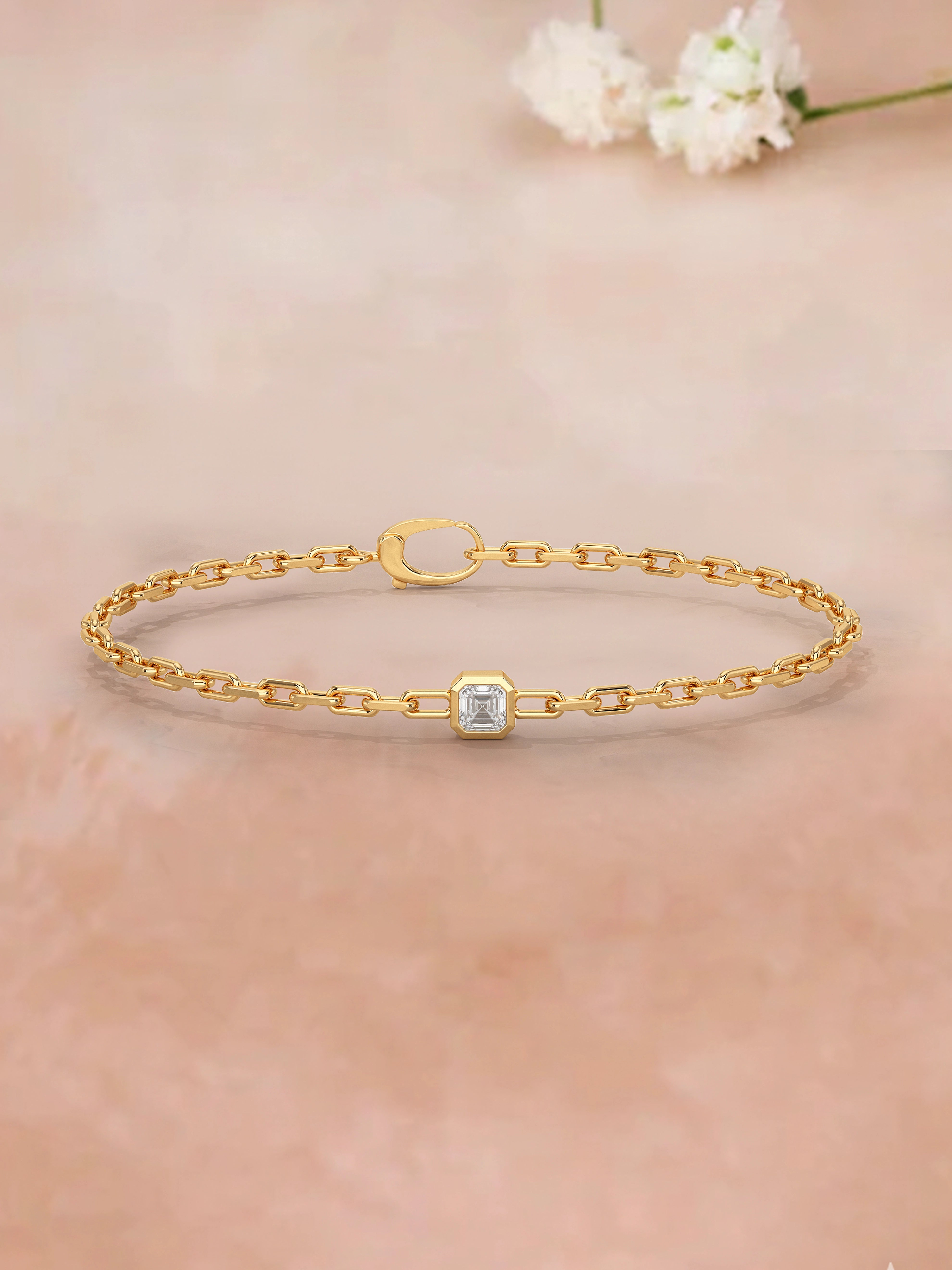 Round Lab Diamond Tennis Necklace Pendant