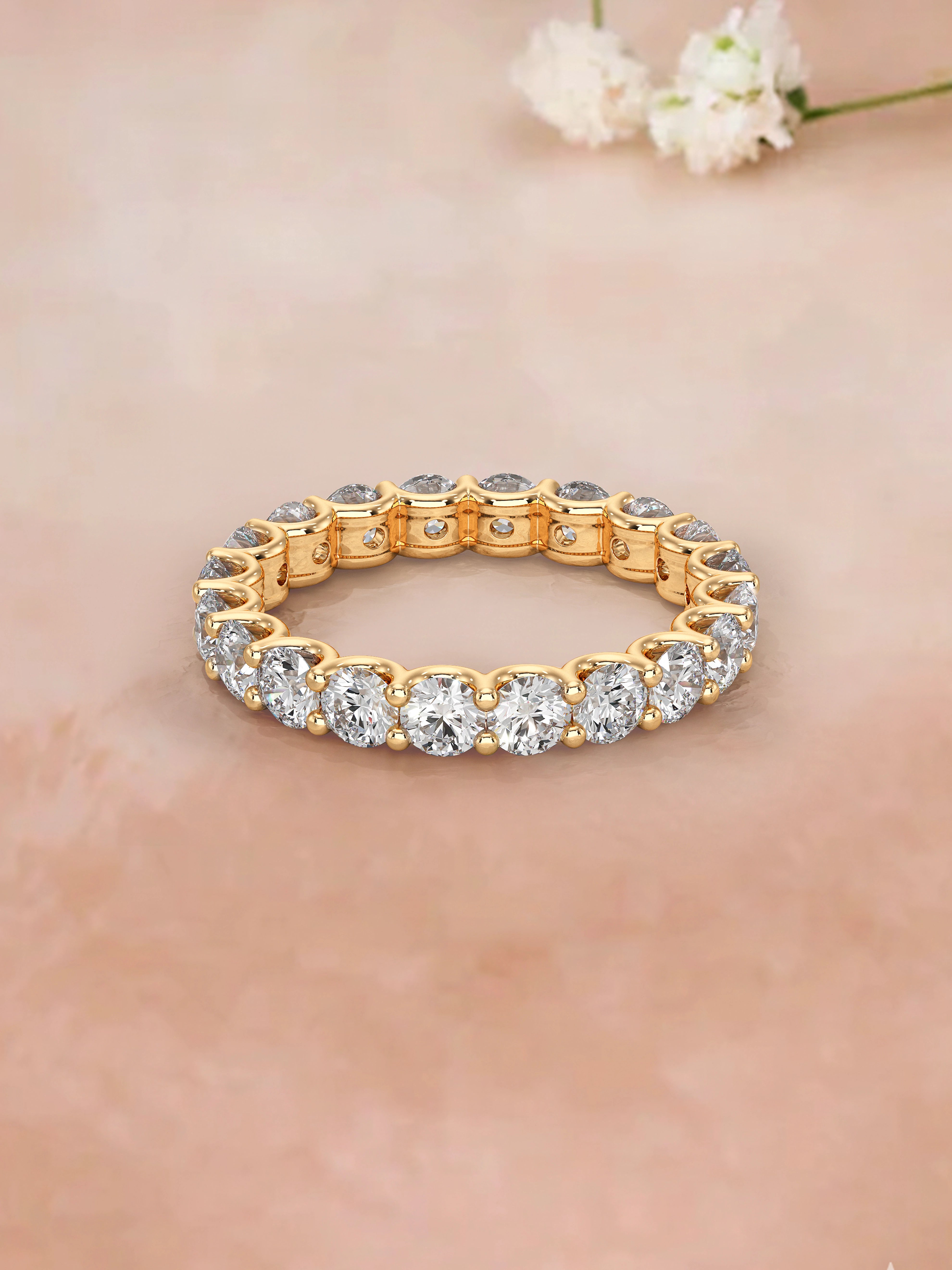Round Lab Diamond Tennis Necklace Pendant
