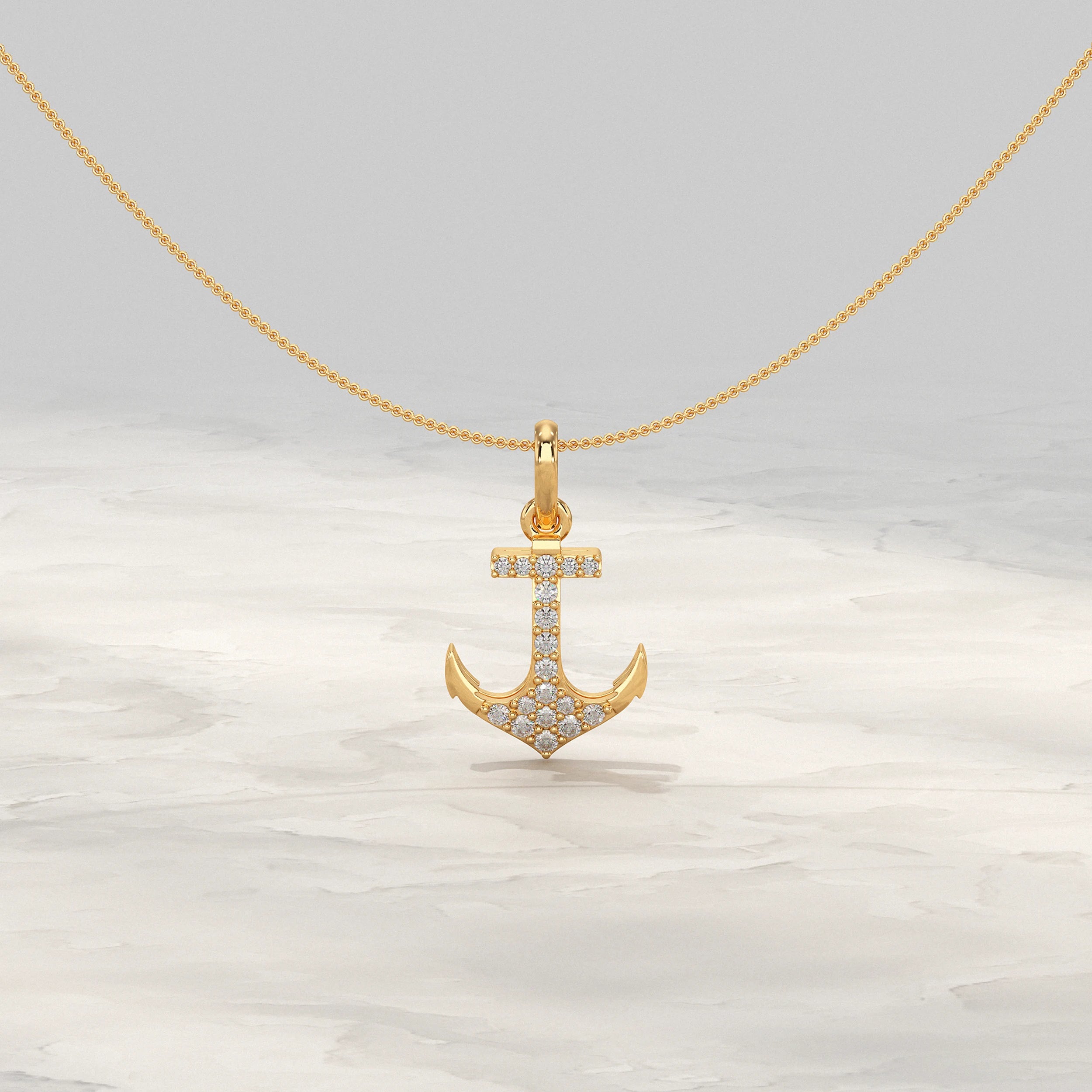 Anchor Lab Grown Diamond Pendants For Men`s Pendant