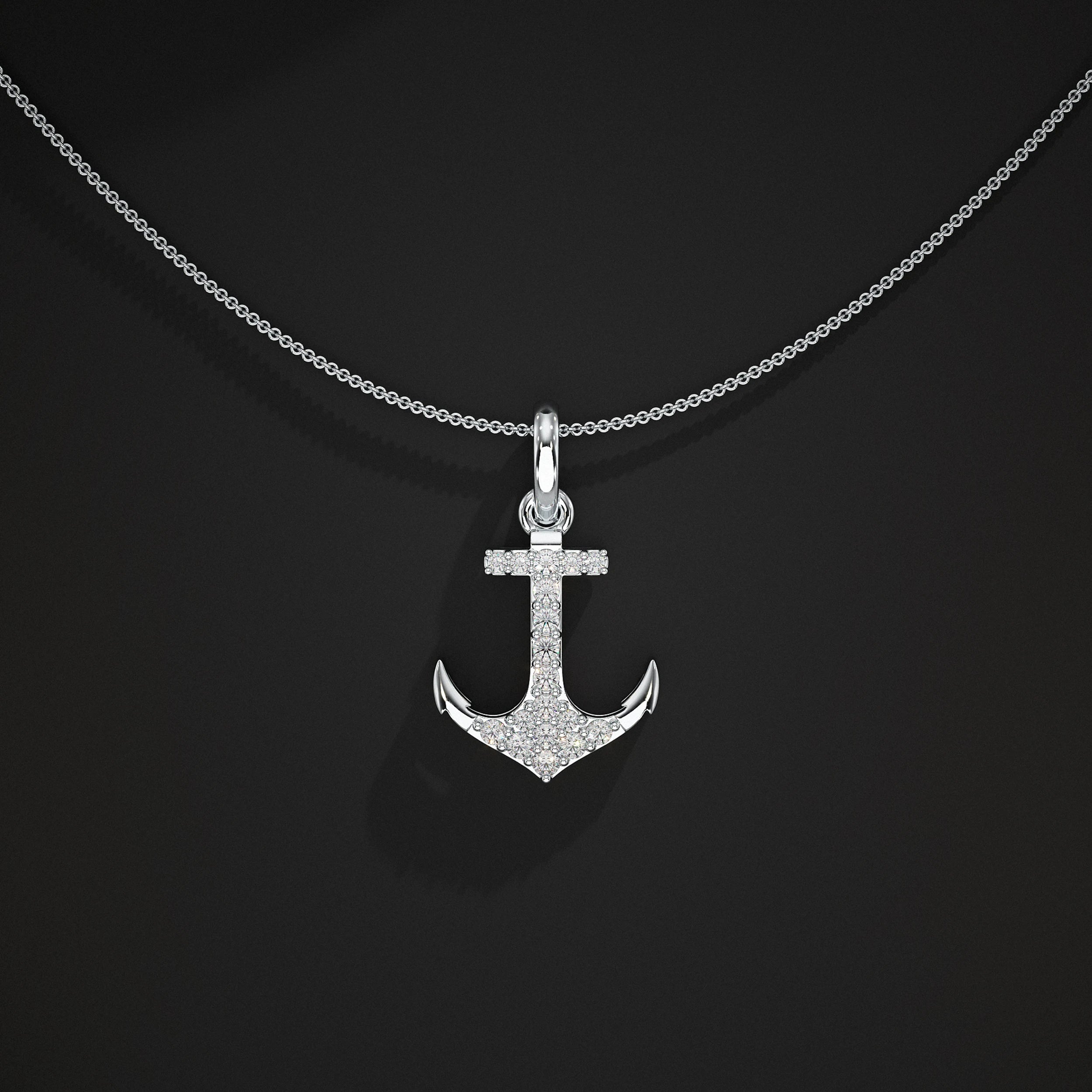 Anchor Lab Grown Diamond Pendants For Men`s Pendant