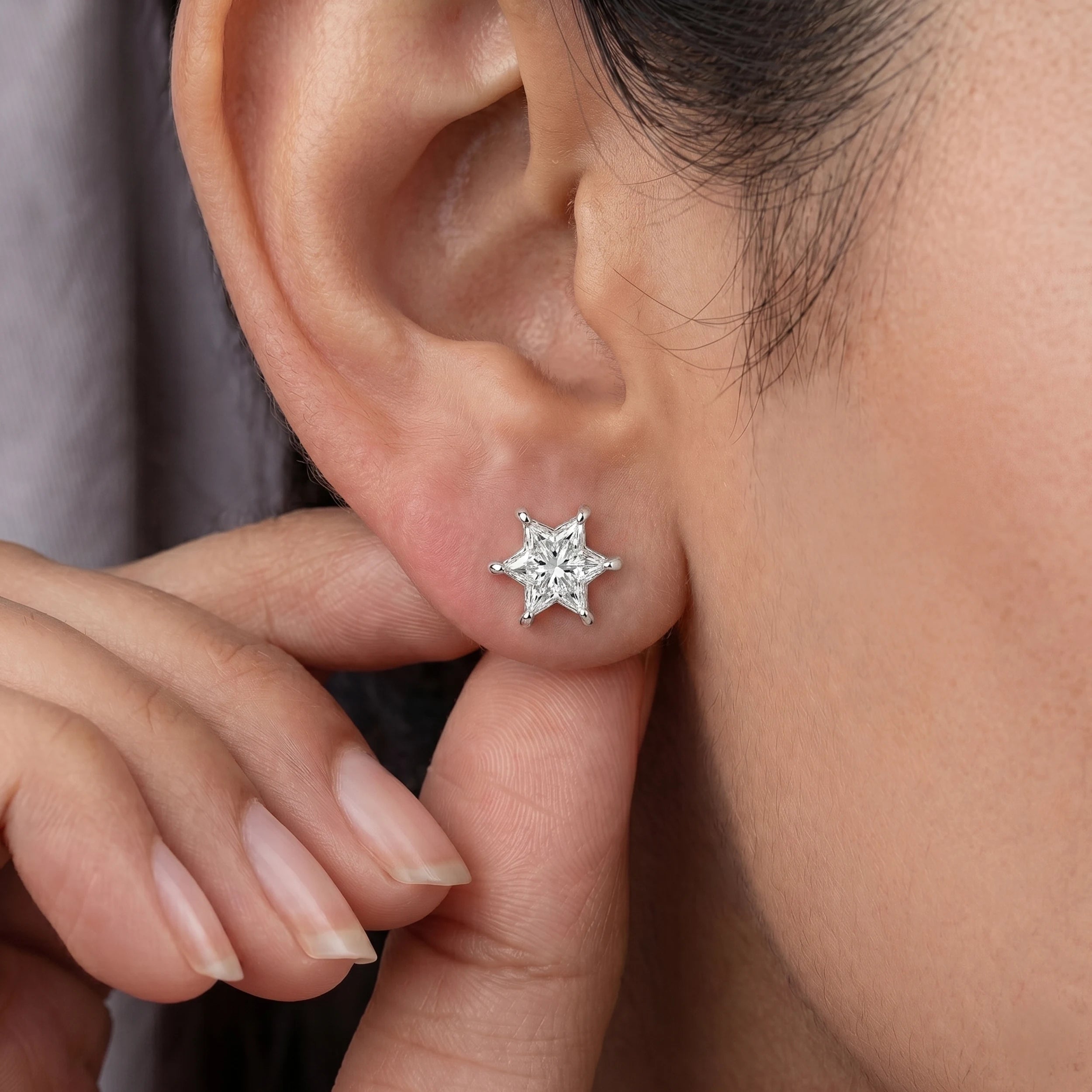 David Star Lab Diamond Stud Earrings Earrings