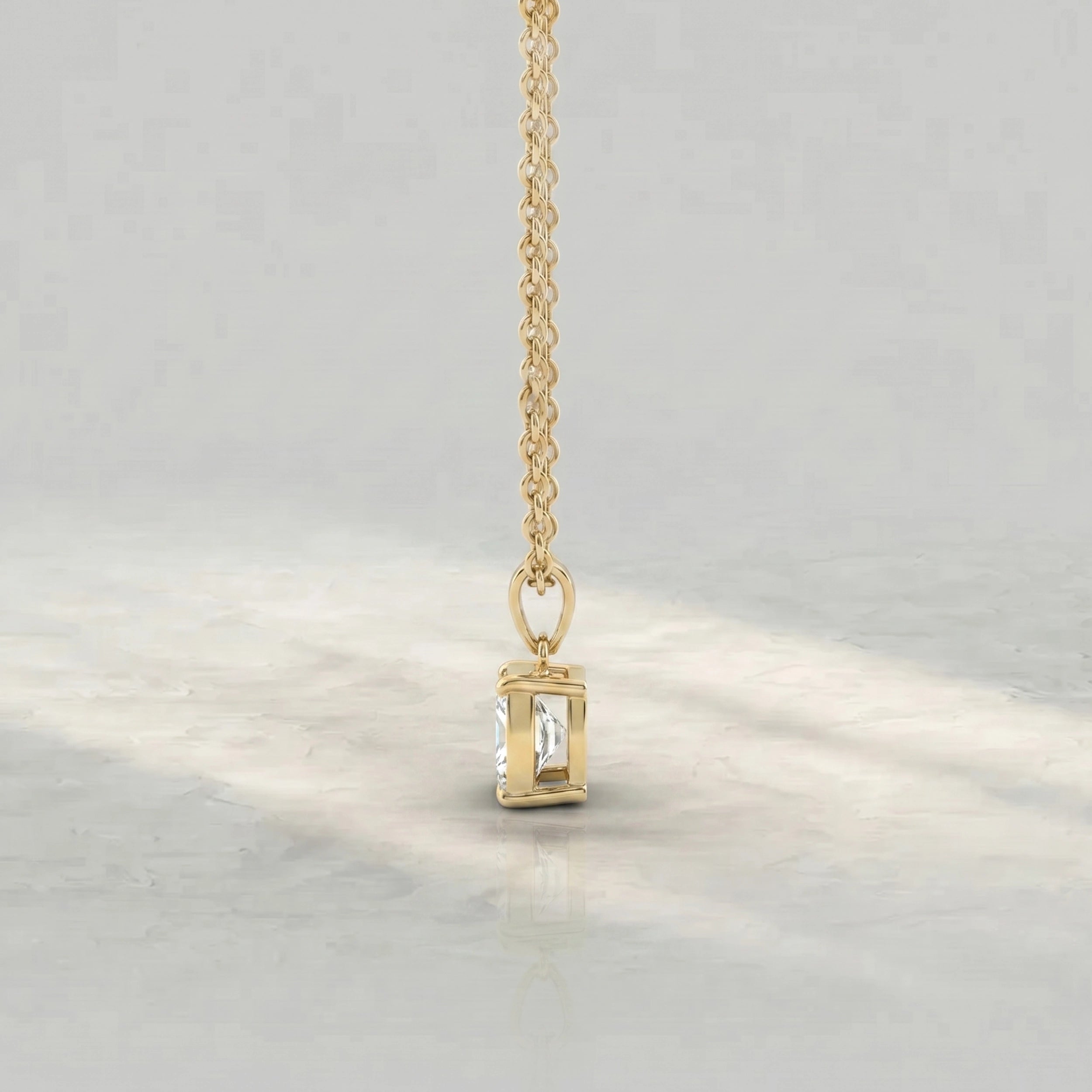 Asscher Cut Diamond Solitaire Pendant Pendant