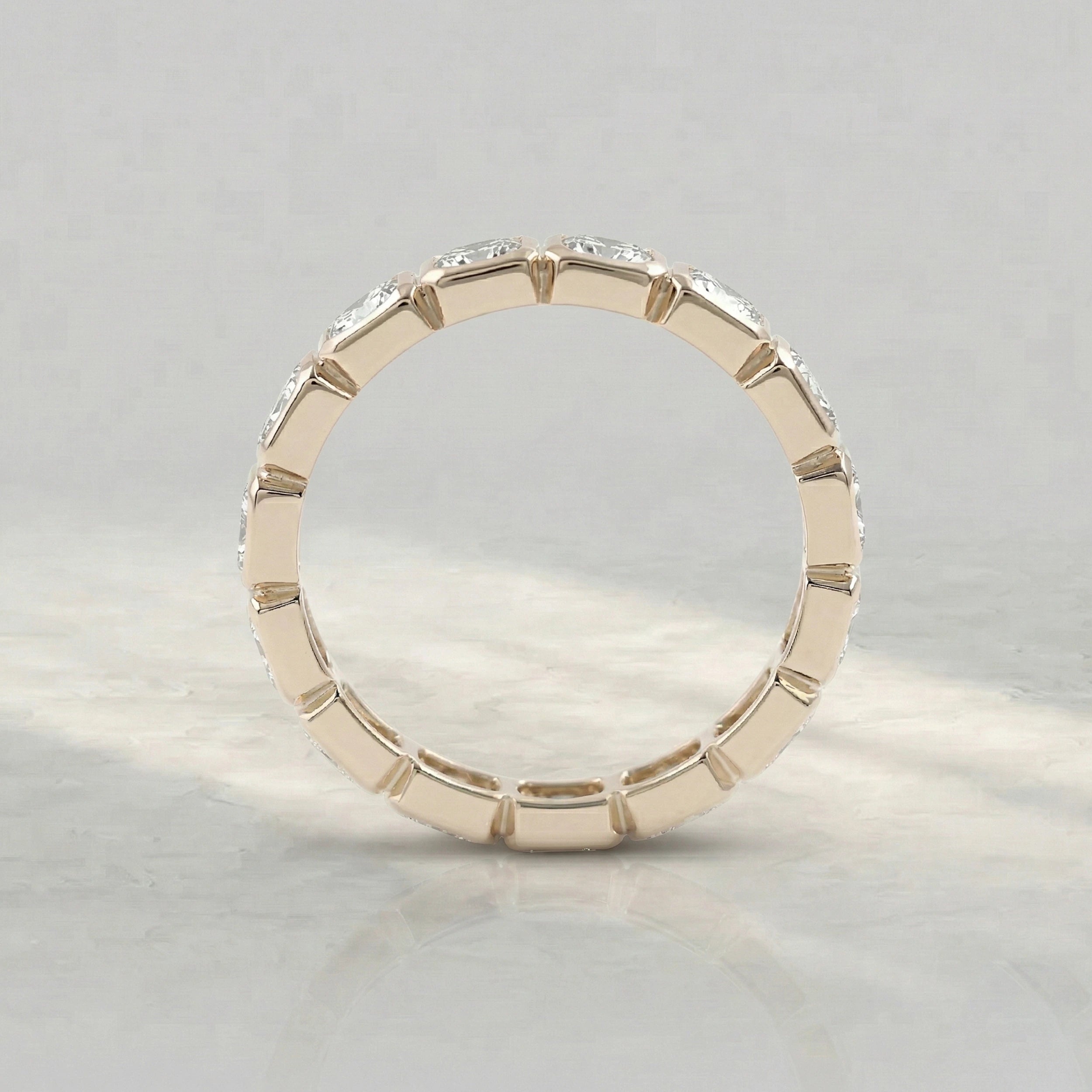 Bezel Set Radiant Cut Eternity Wedding Band Band