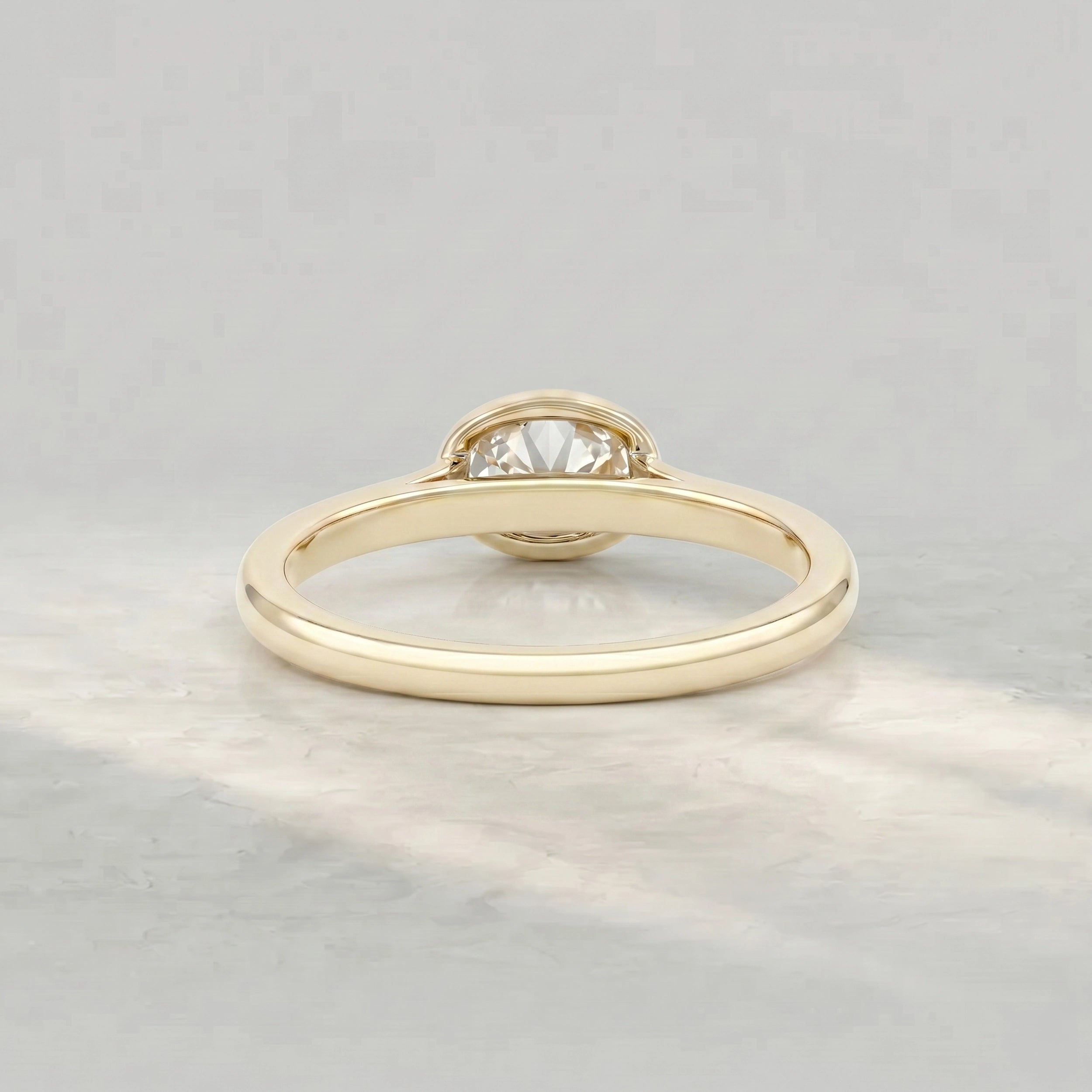 East West Oval Lab Diamond Bezel Set Ring Rings