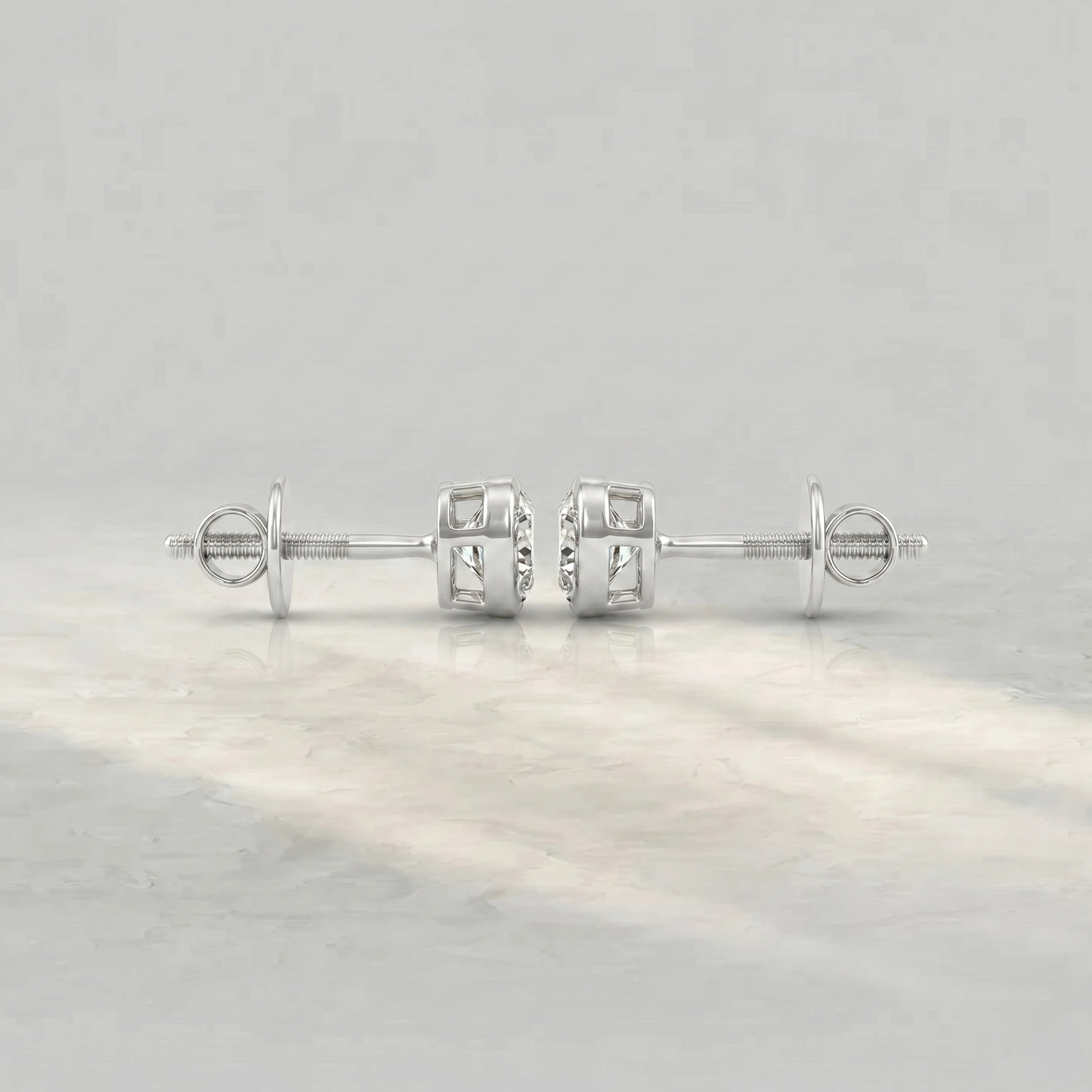 Heart Lab Diamond Bezel Set Stud Earrings Earrings