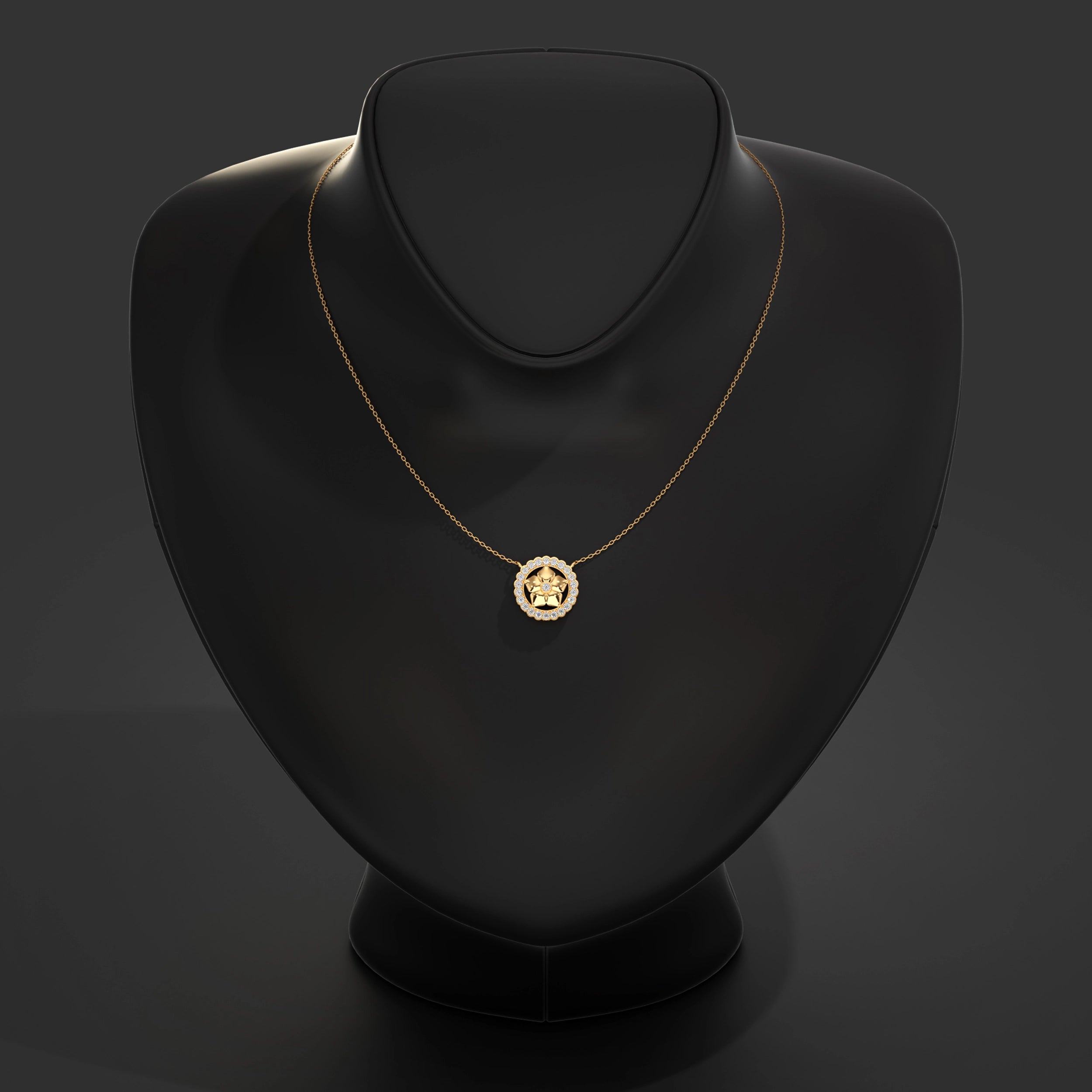 Floral Lab Diamond Pendant Pendant
