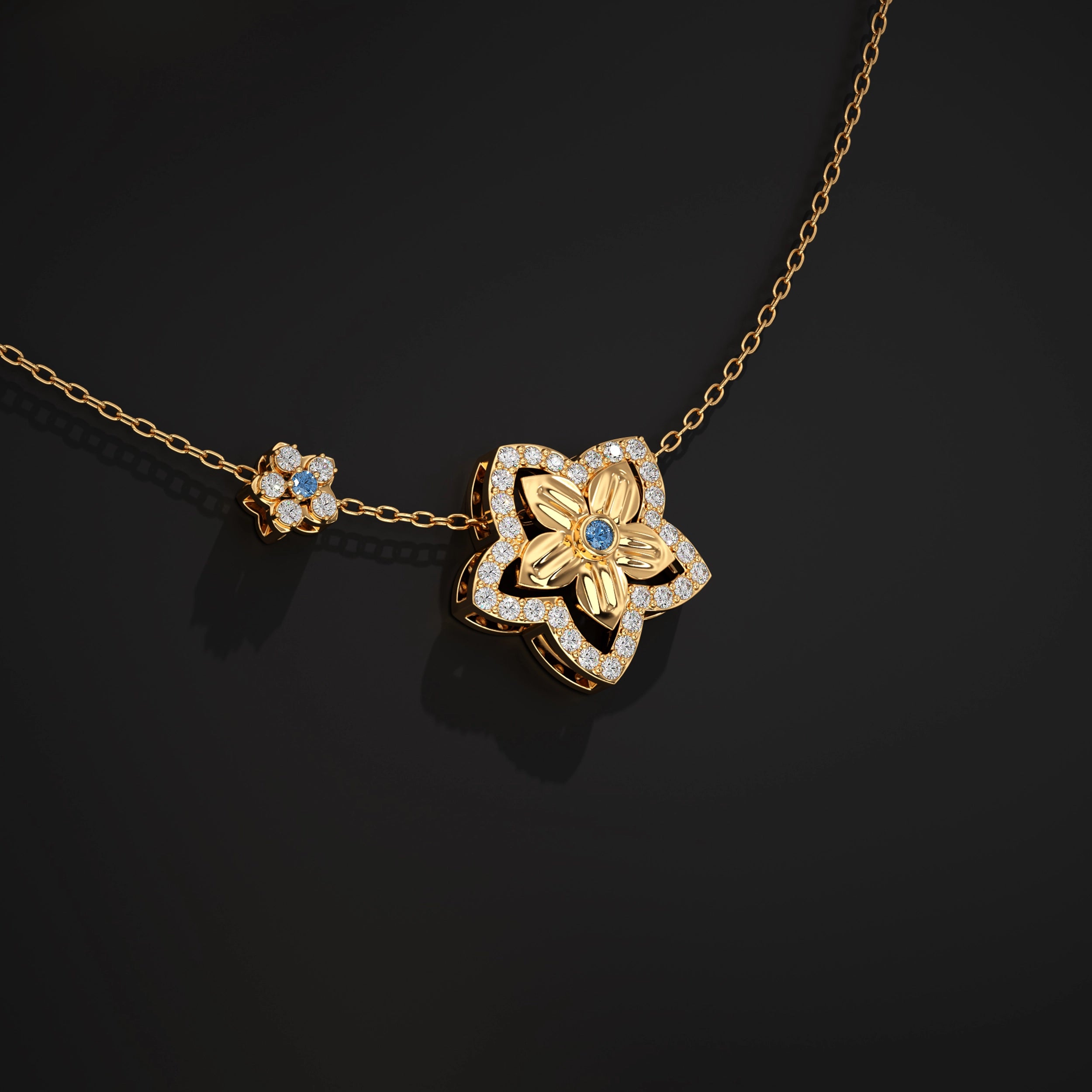 Flower Halo Lab Diamond Pendant Pendant