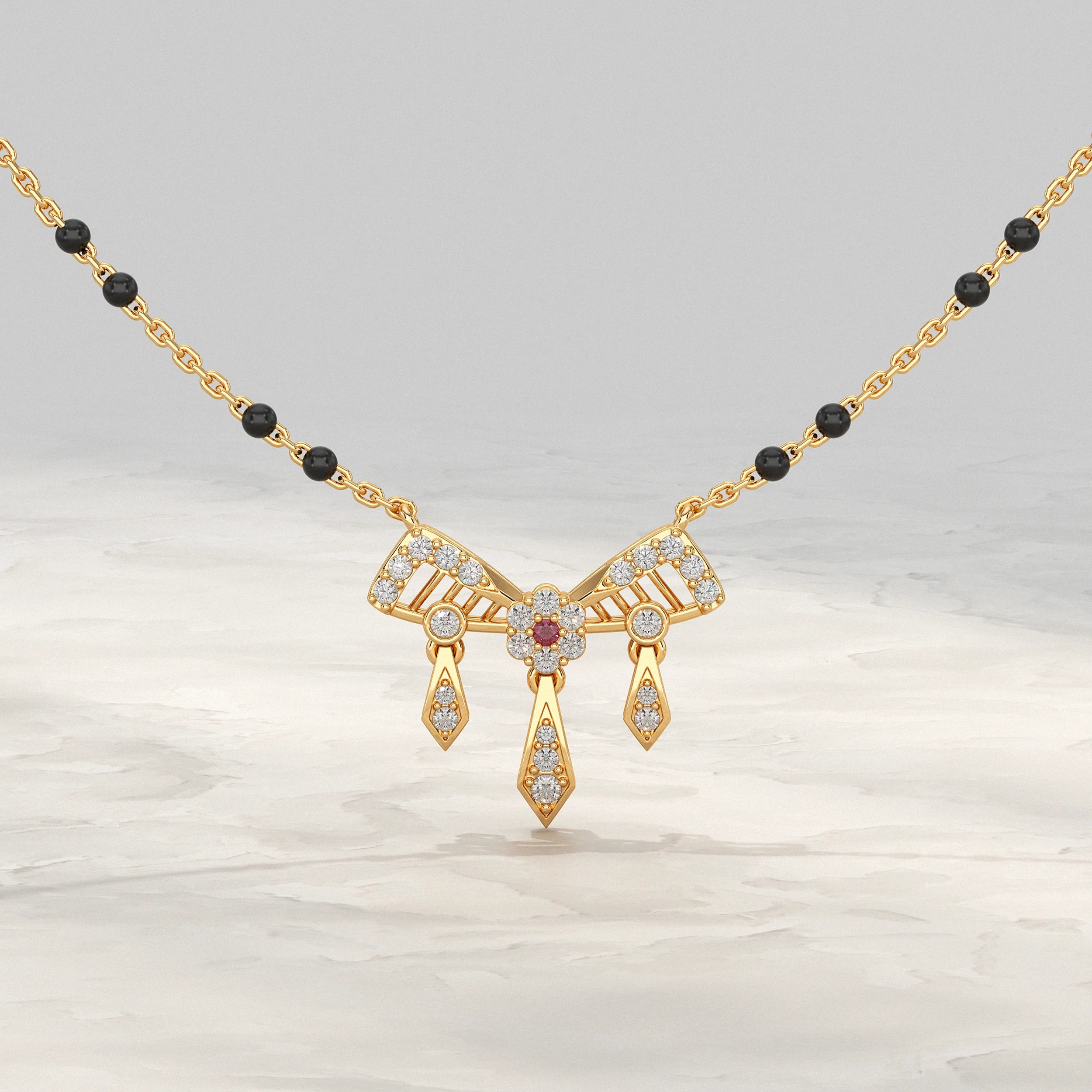 Bow Style Lab Diamond Mangalsutra Mangal Sutra