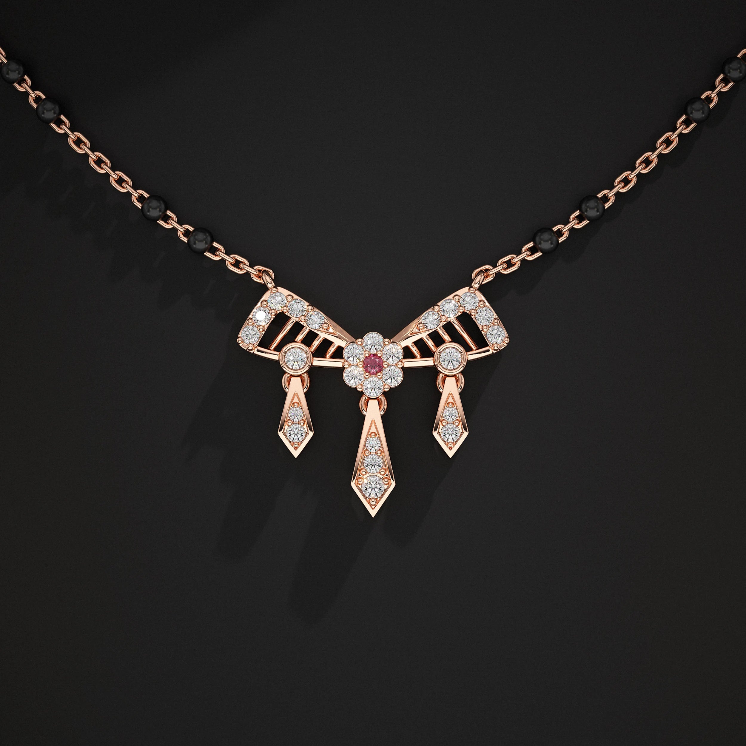 Bow Style Lab Diamond Mangalsutra Mangal Sutra