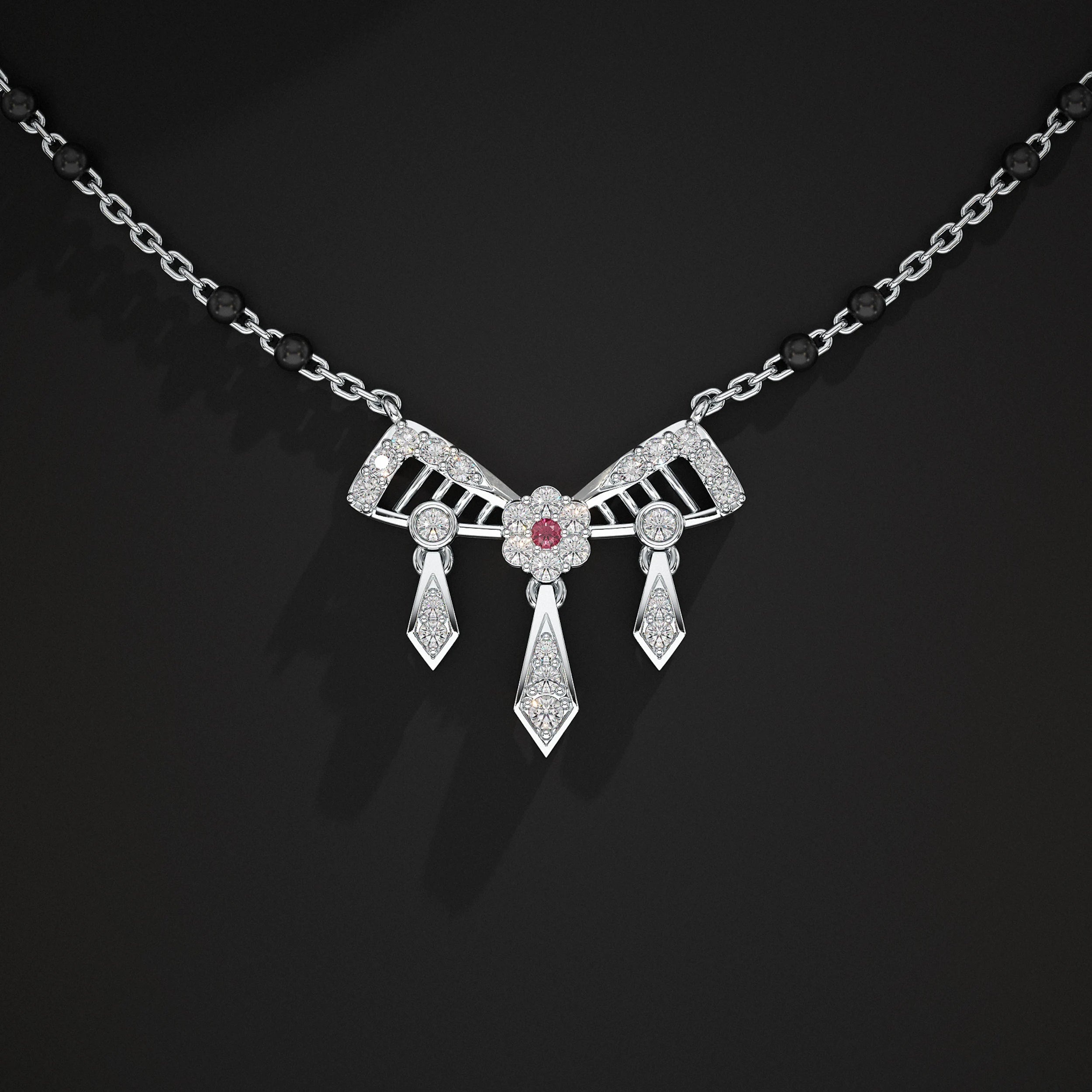 Bow Style Lab Diamond Mangalsutra Mangal Sutra