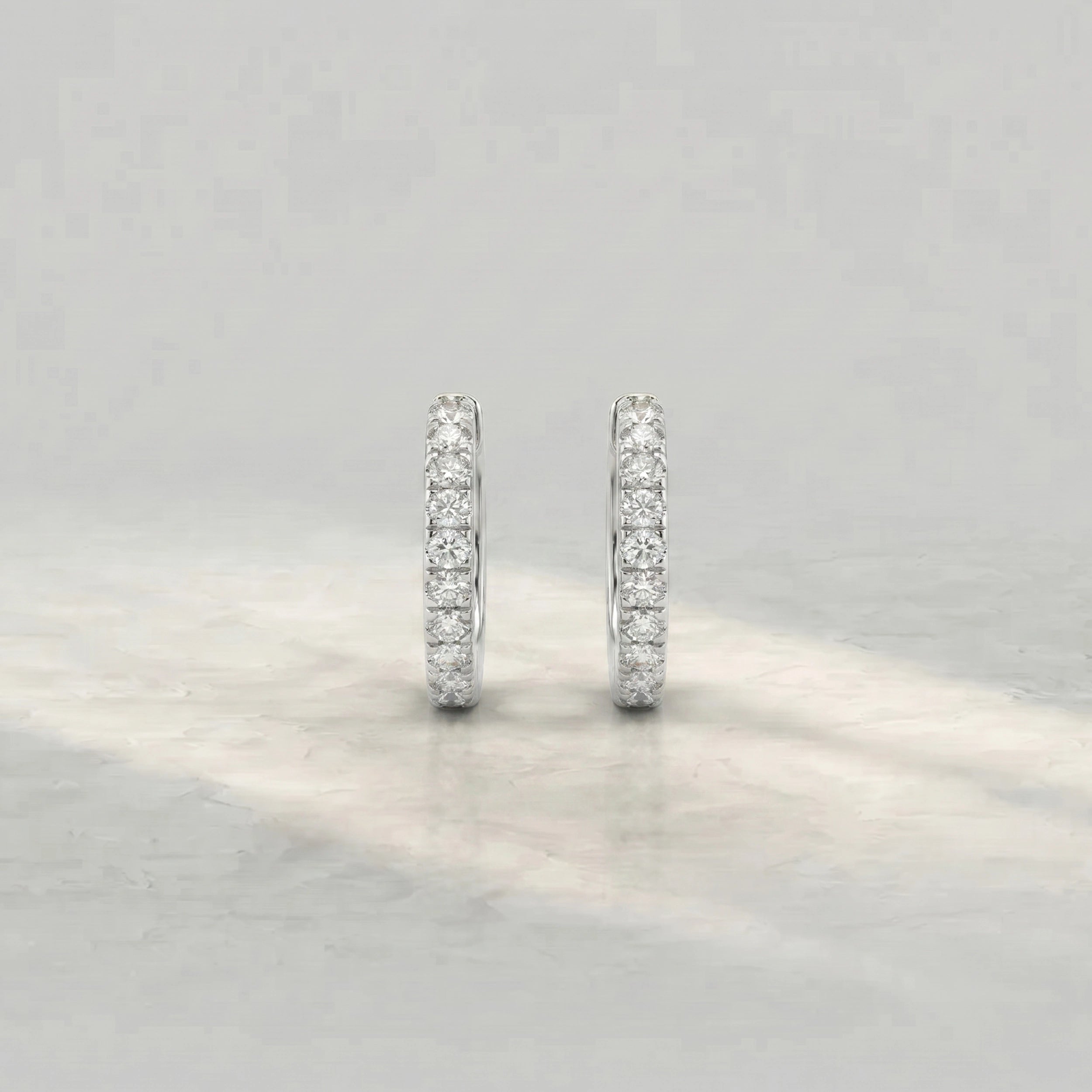 Brilliant Round Diamond Hoop Earrings Earrings