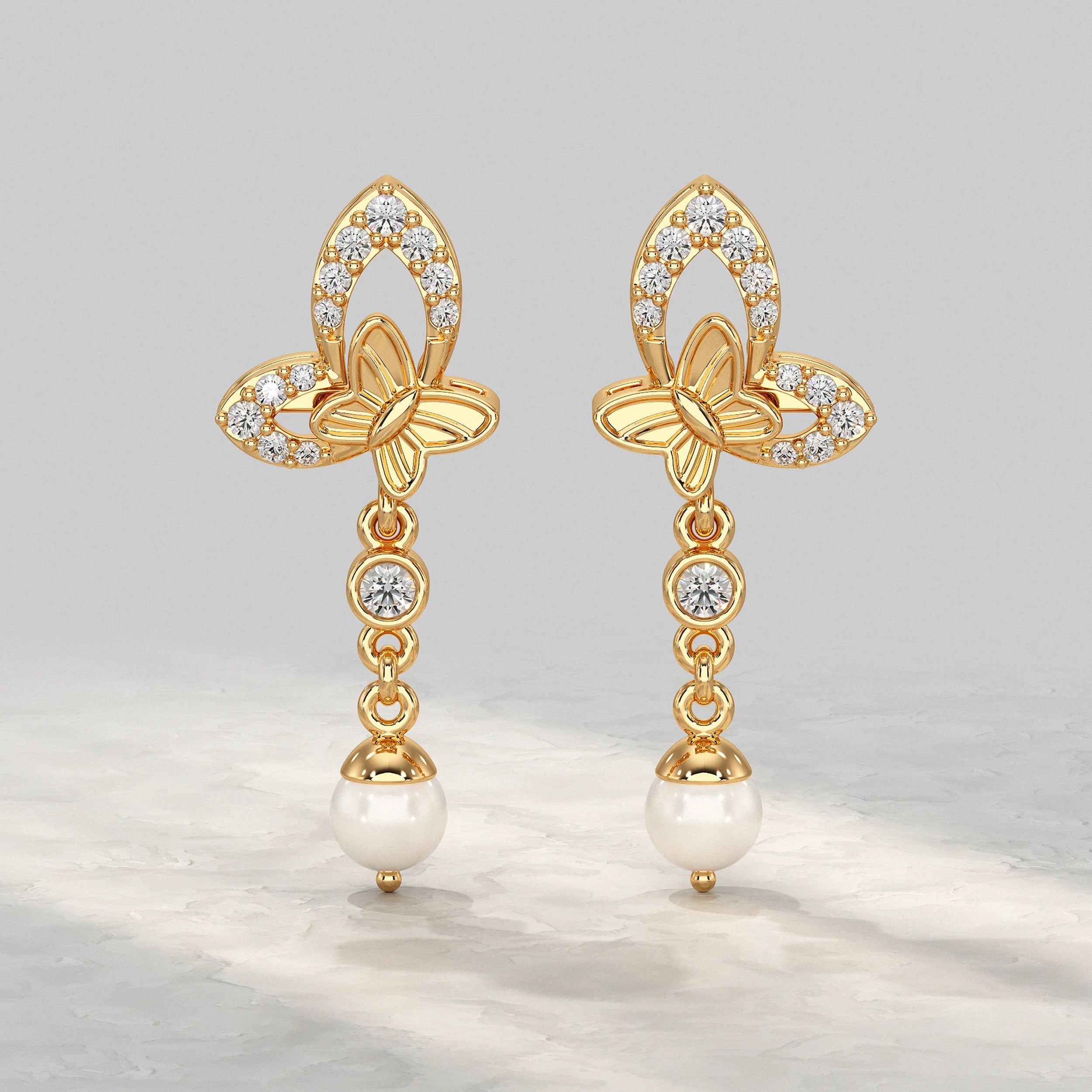 Butterfly Drop Dangle Lab Diamond Earring Earrings