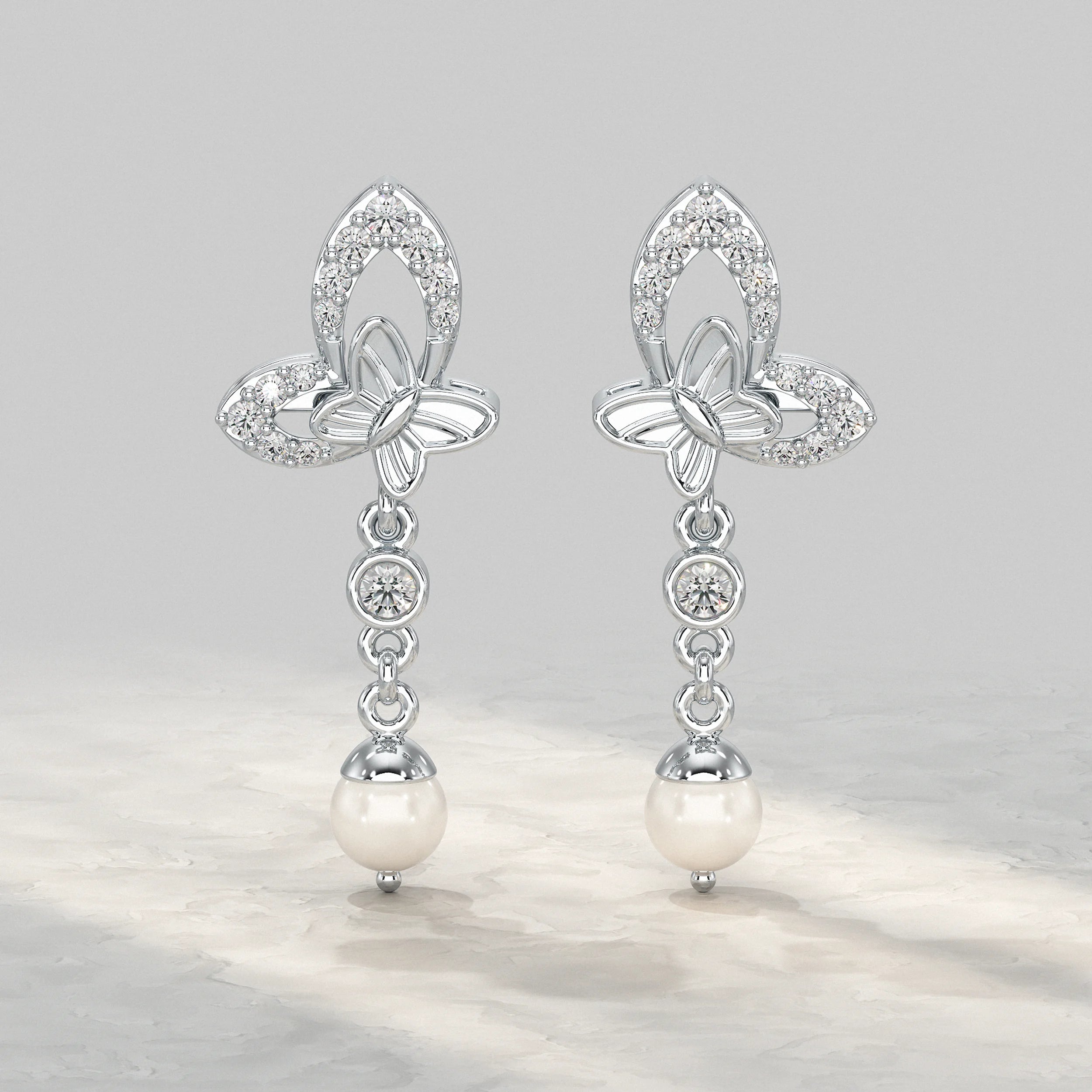Butterfly Drop Dangle Lab Diamond Earring Earrings