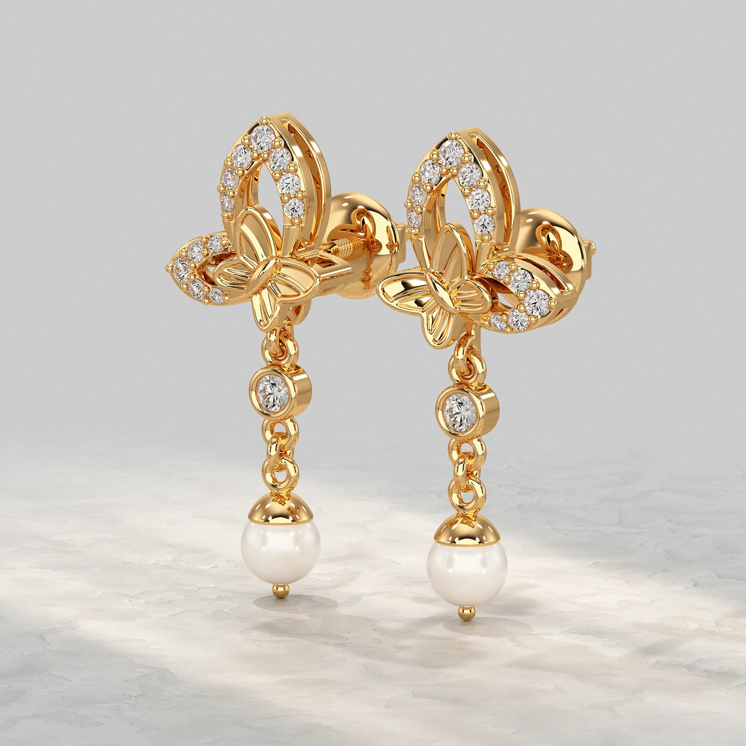 Butterfly Drop Dangle Lab Diamond Earring Earrings