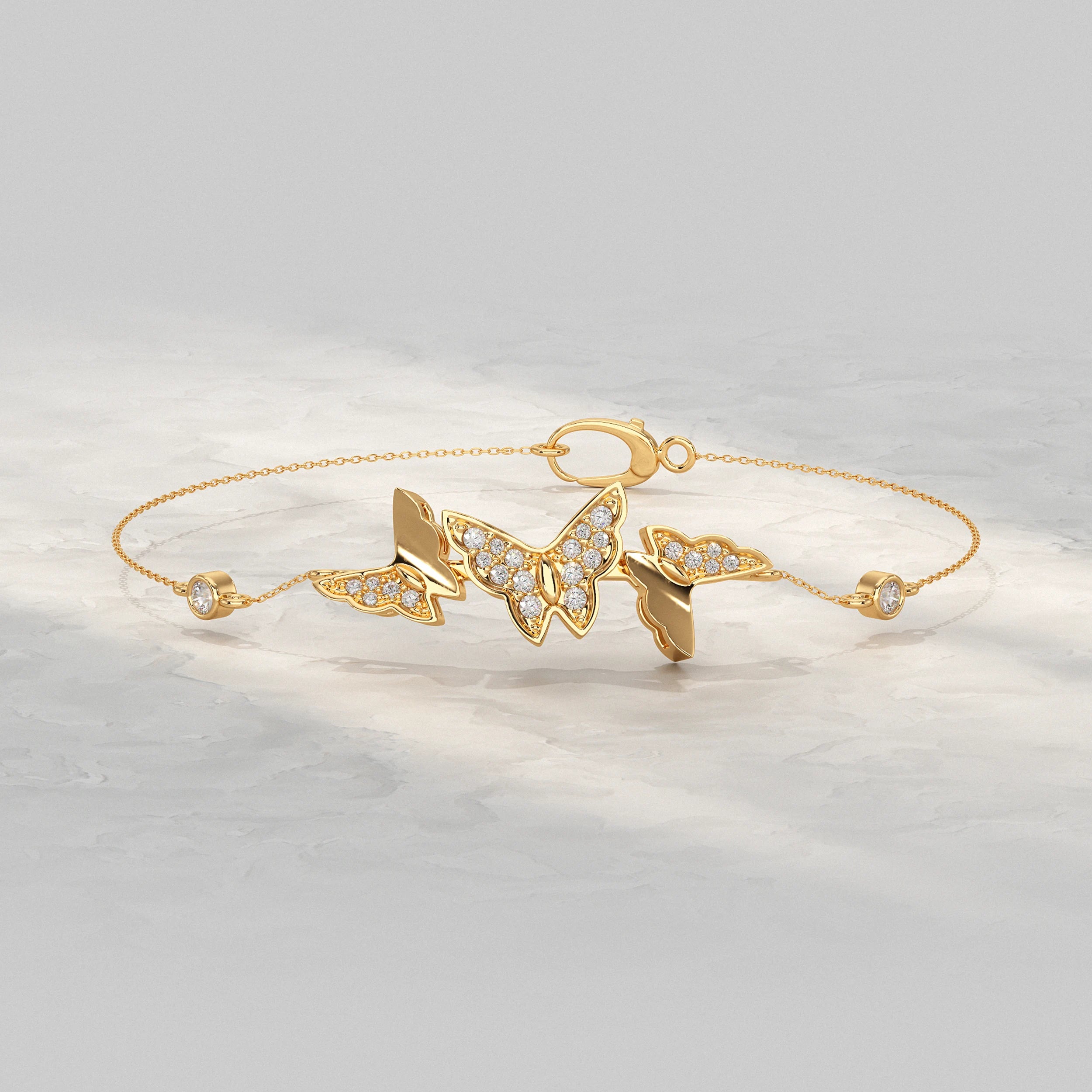 Butterfly Lab Diamond Bracelet Bracelet