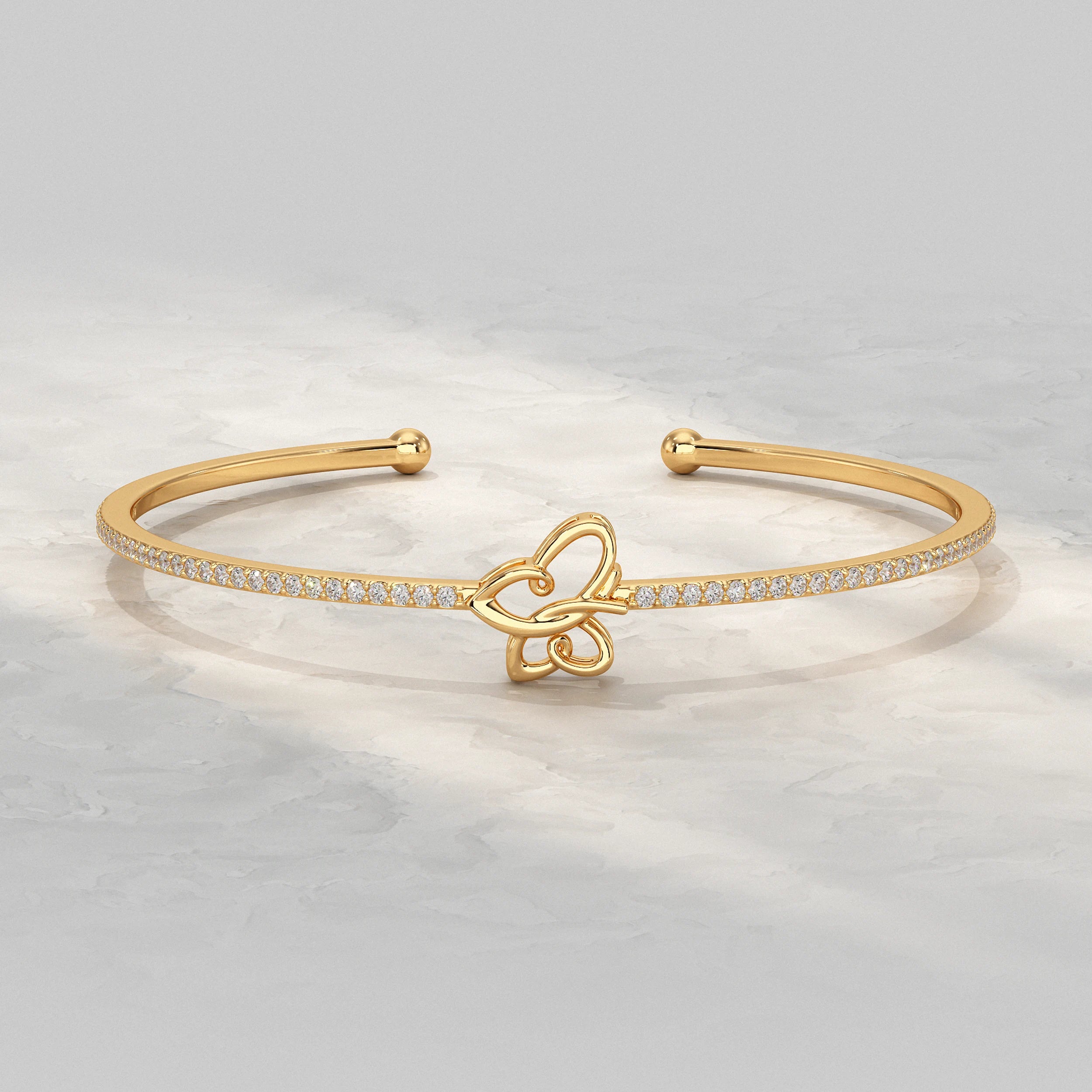 Butterfly Lab Diamond Kada Bracelet Bracelet