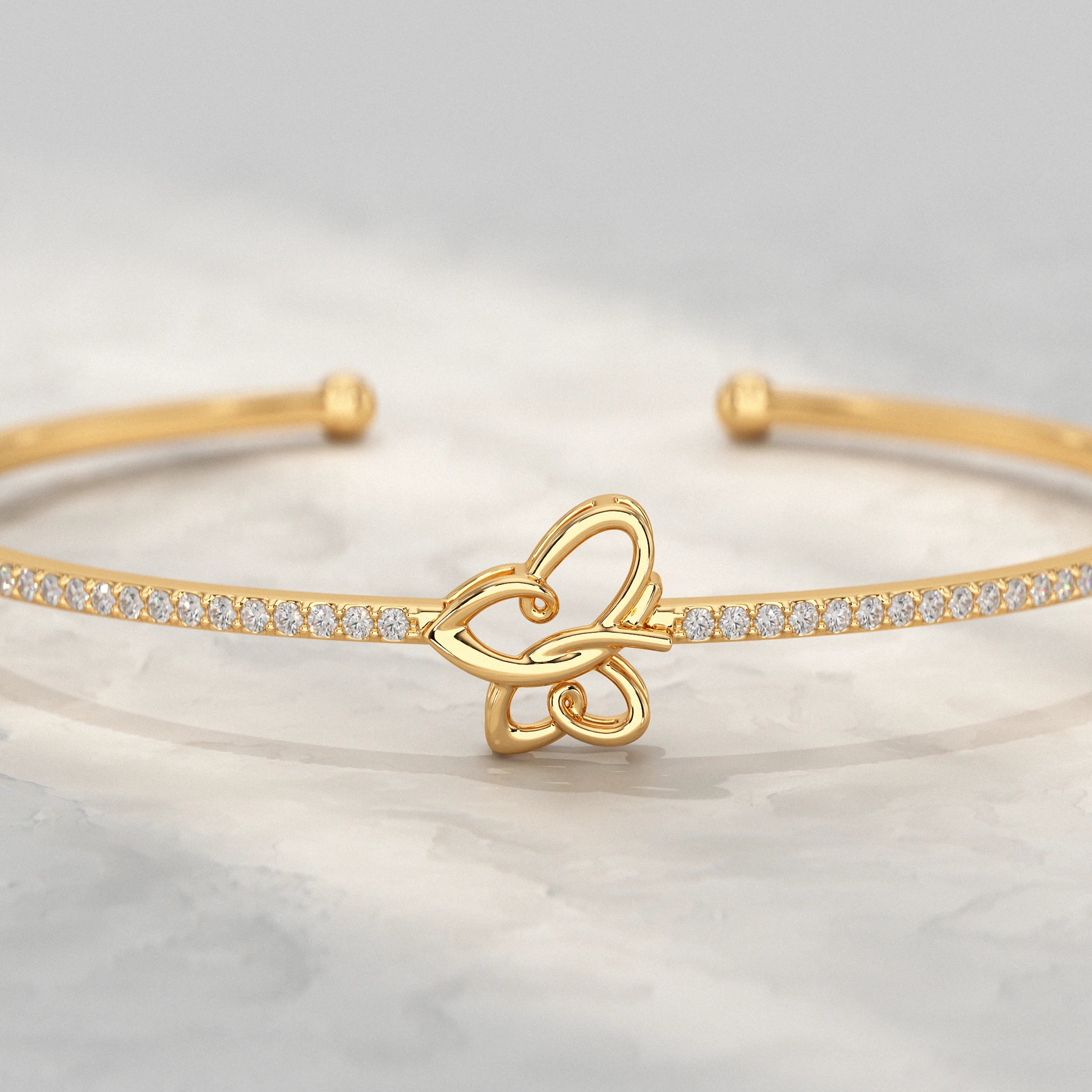 Butterfly Lab Diamond Kada Bracelet Bracelet
