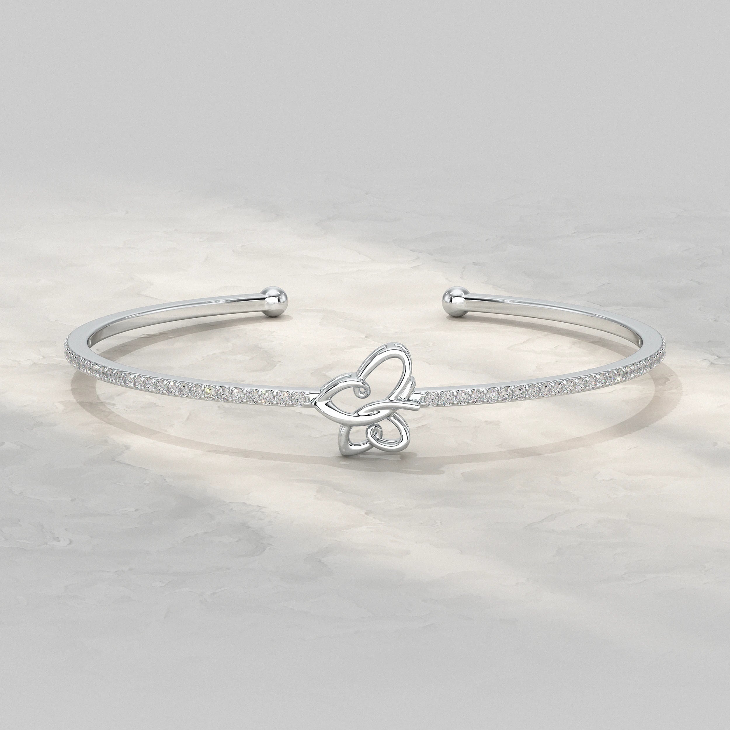 Butterfly Lab Diamond Kada Bracelet Bracelet