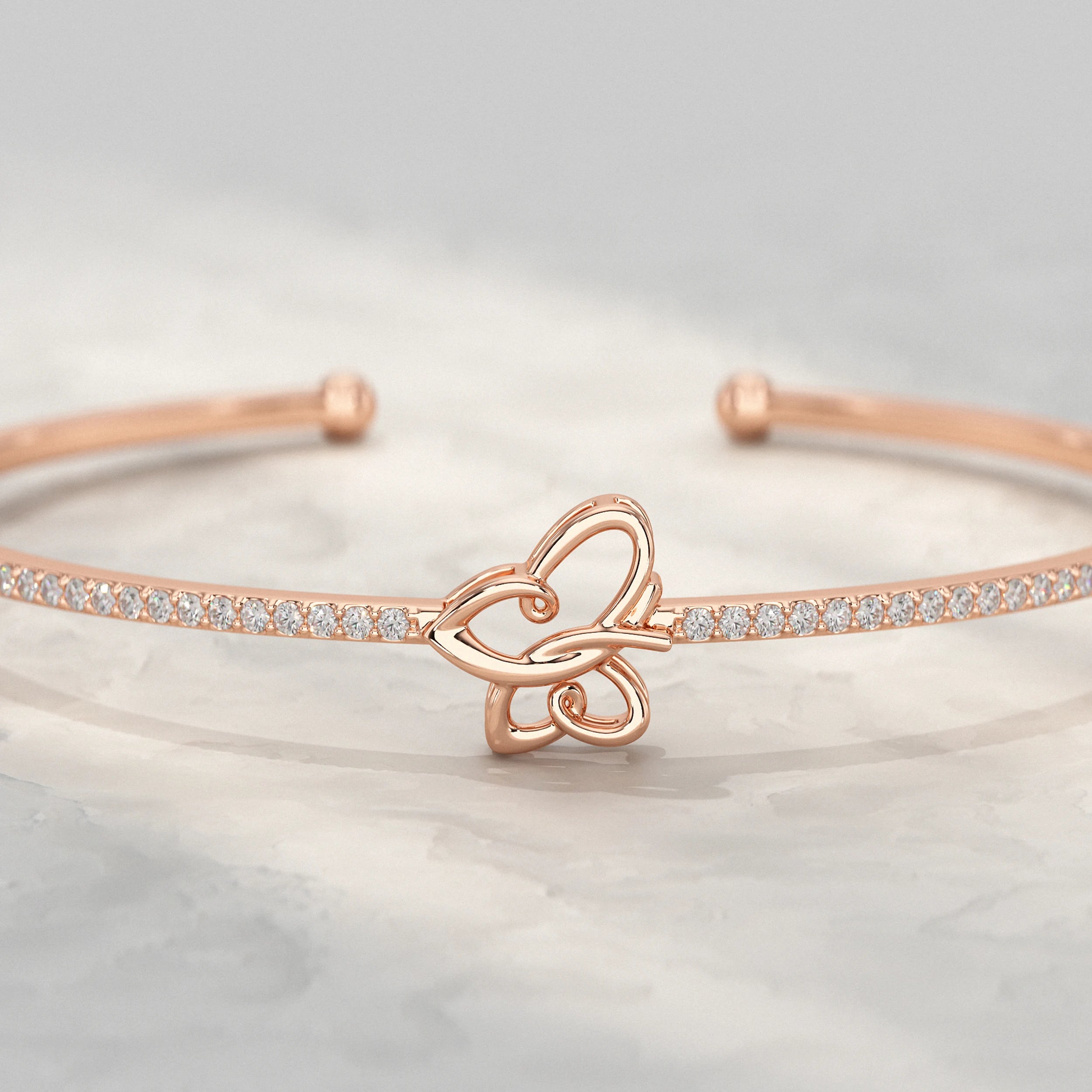Butterfly Lab Diamond Kada Bracelet Bracelet