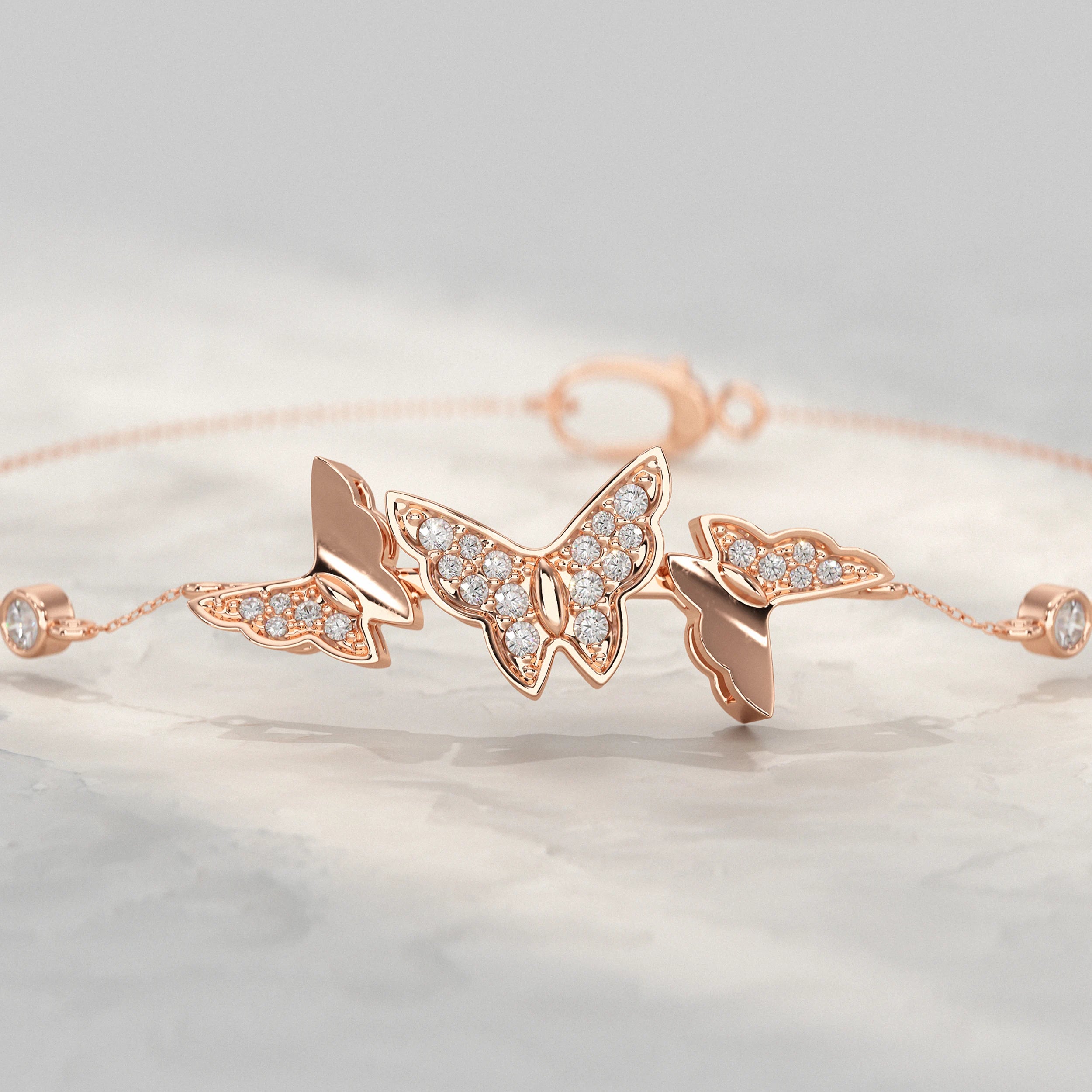 Butterfly Lab Diamond Bracelet Bracelet