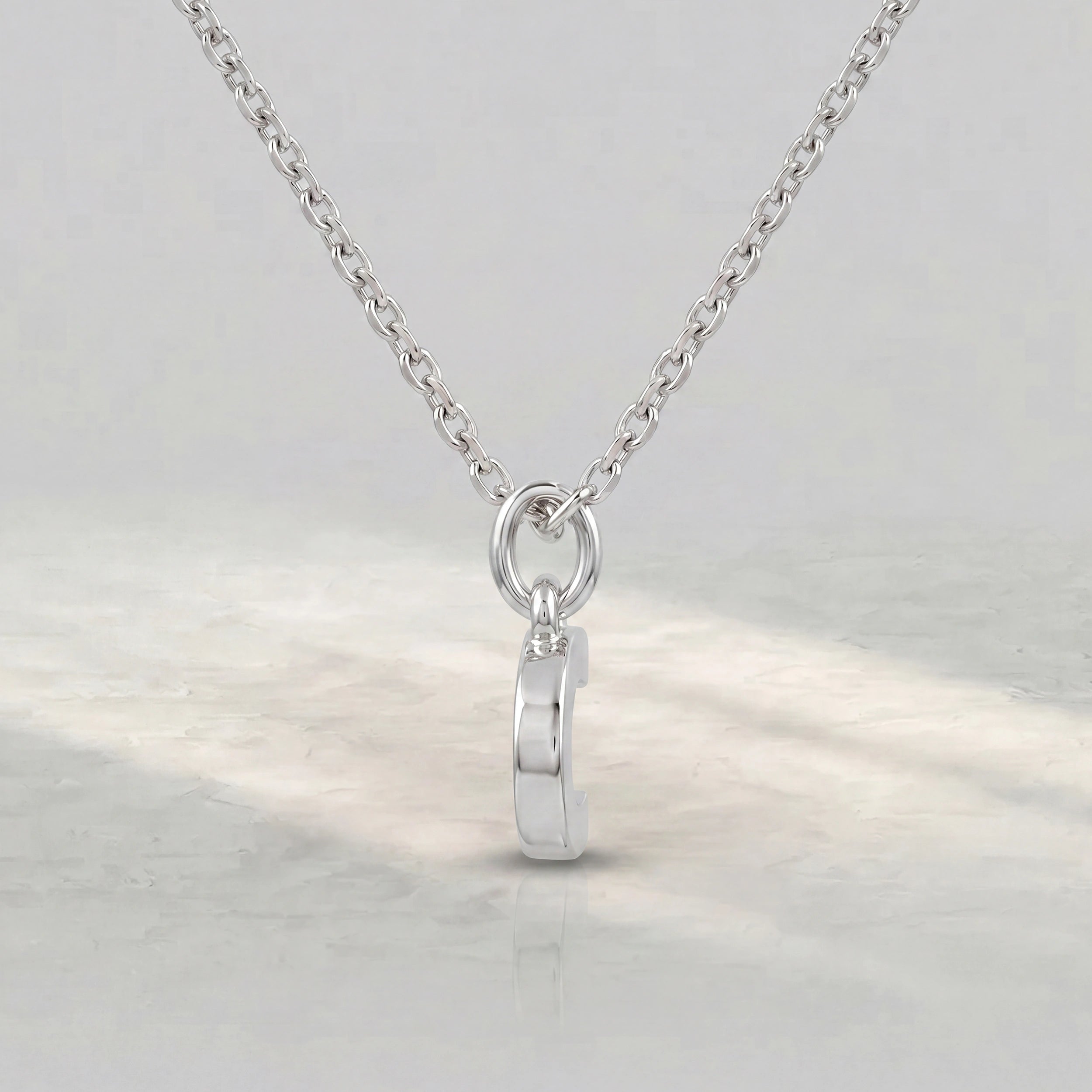 C Letter Lab Diamond Pendant Pendant
