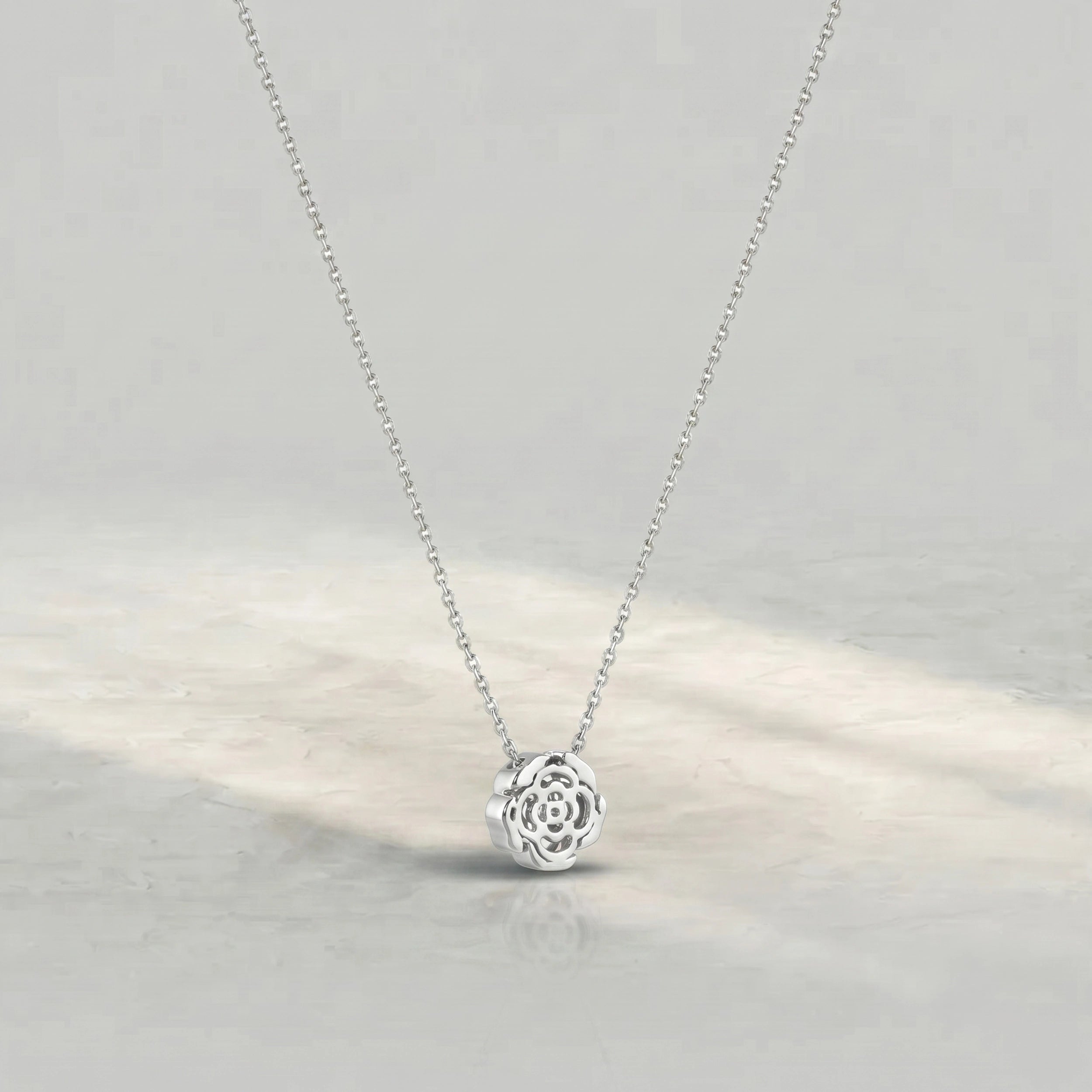 Chanel Camellia Flower Round Diamond Pendant Pendant