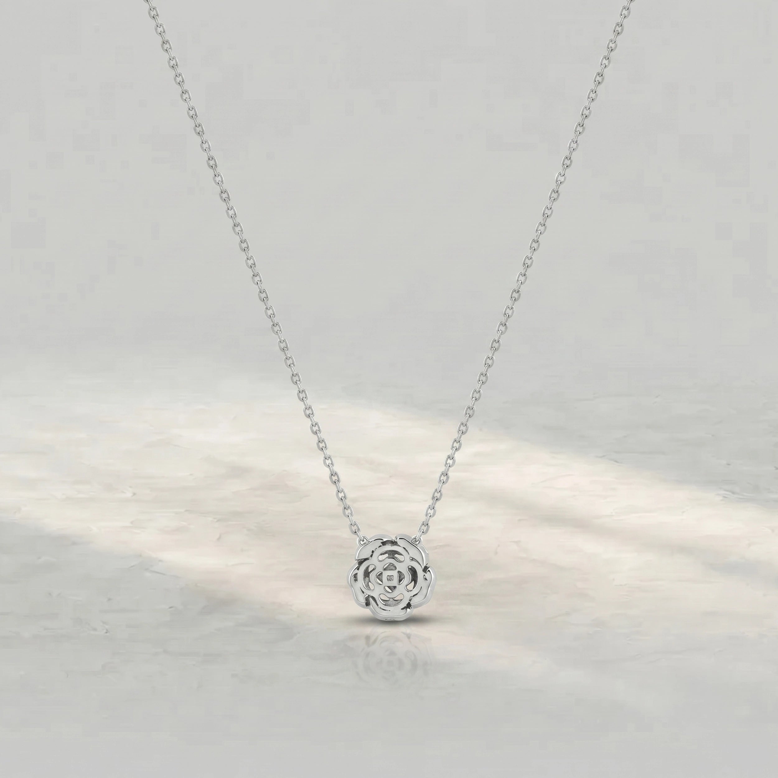 Chanel Camellia Flower Round Diamond Pendant Pendant