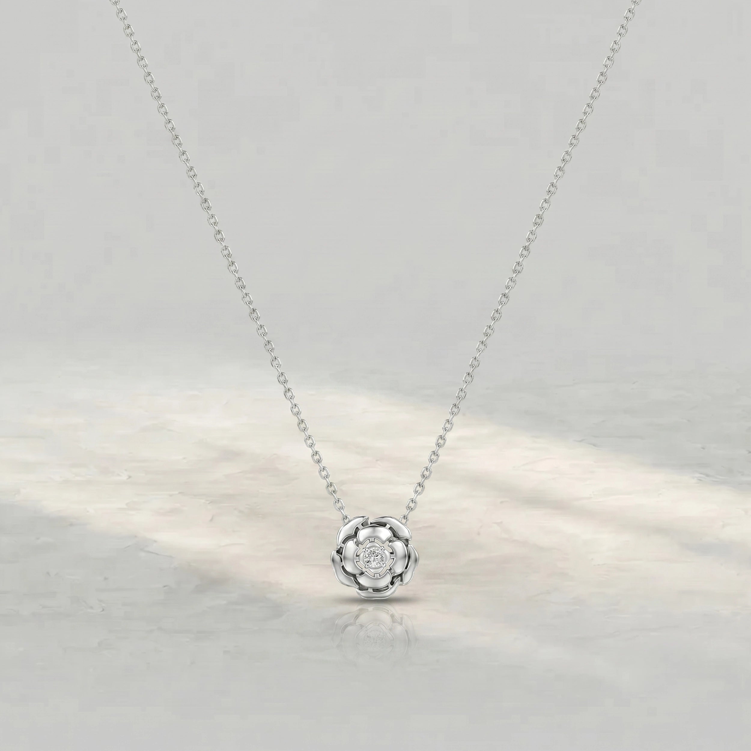 Chanel Camellia Flower Round Diamond Pendant Pendant