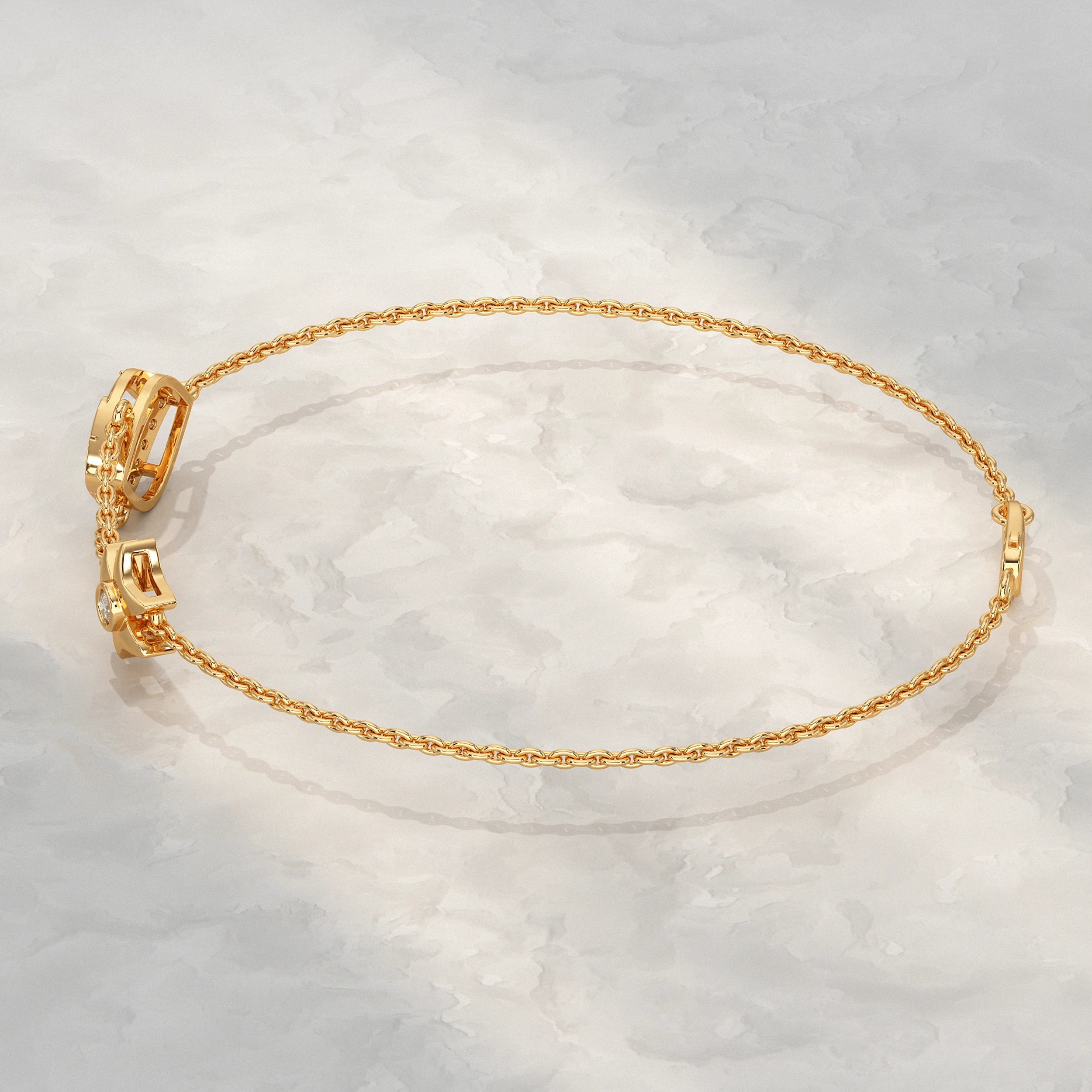 Charm Enamel Lab Diamond Bracelet Bracelet