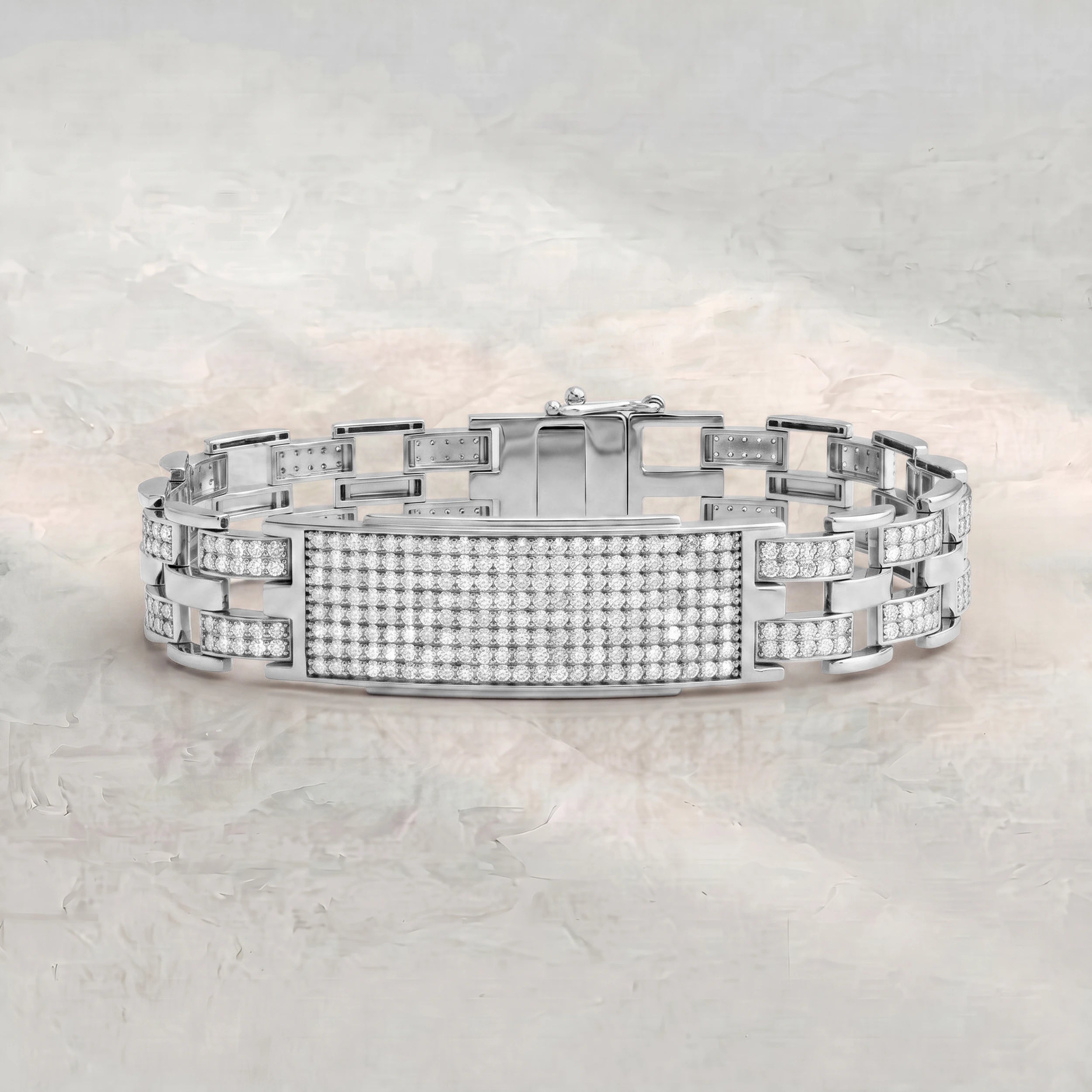 Pave Set Round Diamond Men's Bracelet Bracelet