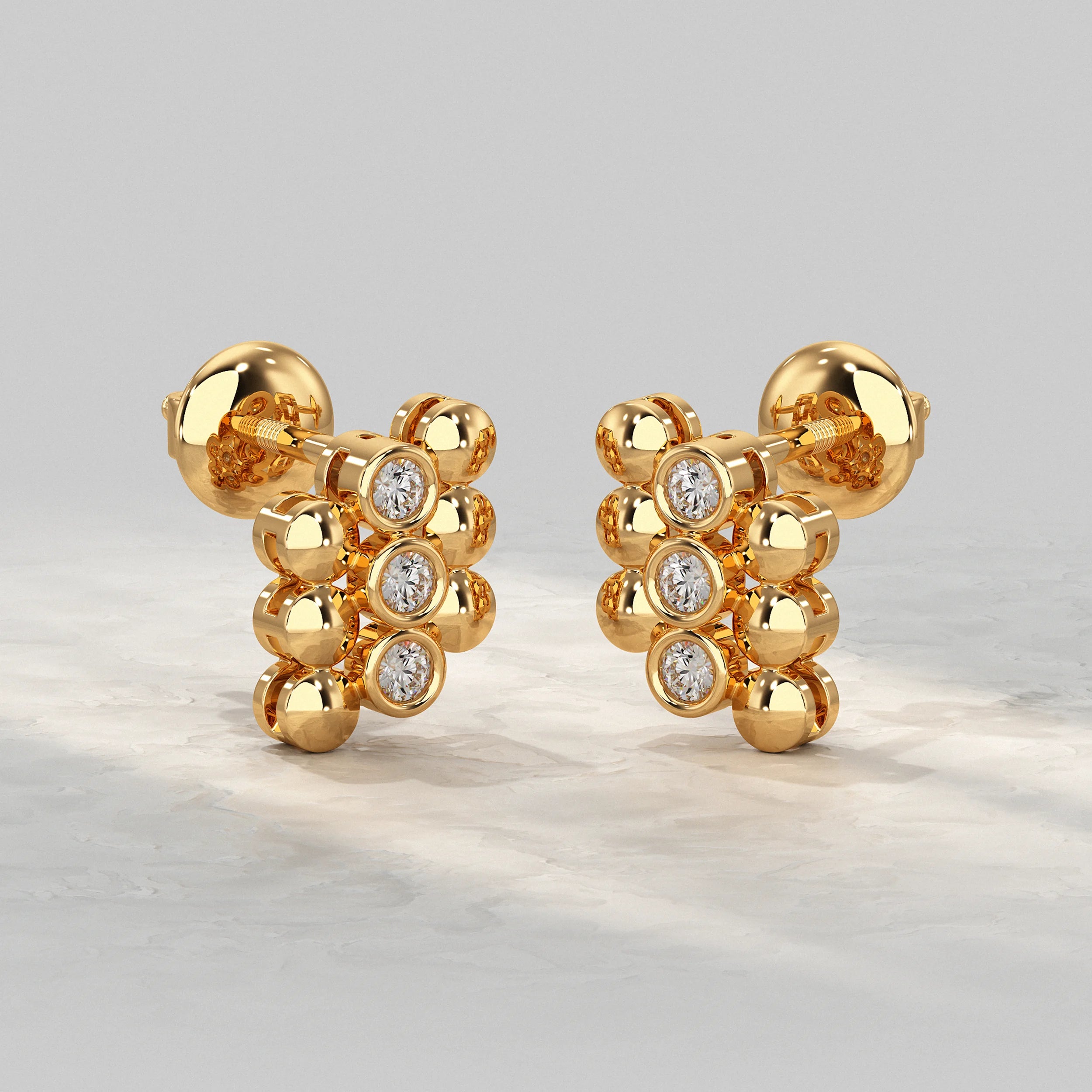 Bubble Cluster Diamond Pattern Stud Earrings Earrings