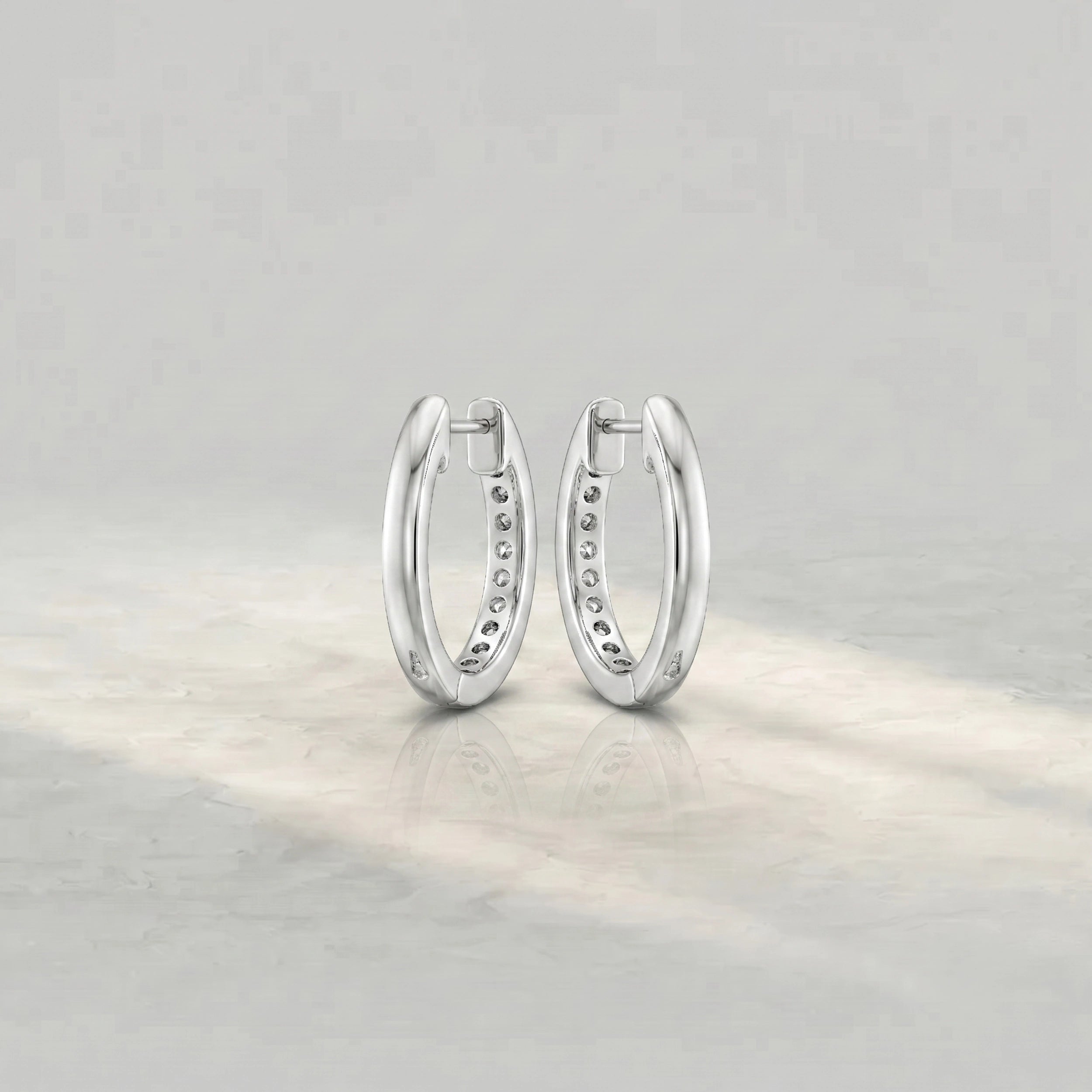 Brilliant Round Diamond Hoop Earrings Earrings