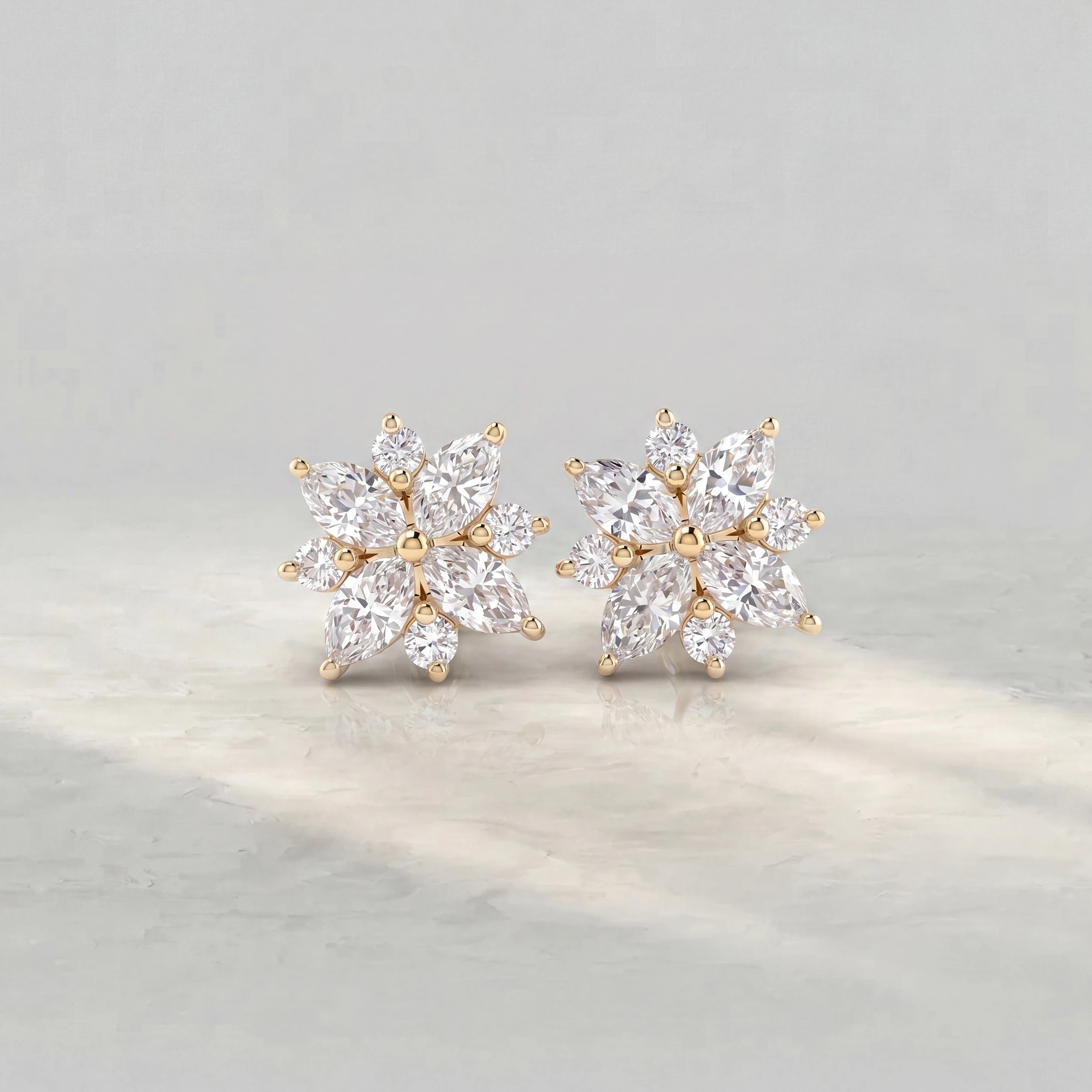 Marquise Lab Cluster Diamond Earrings Earrings