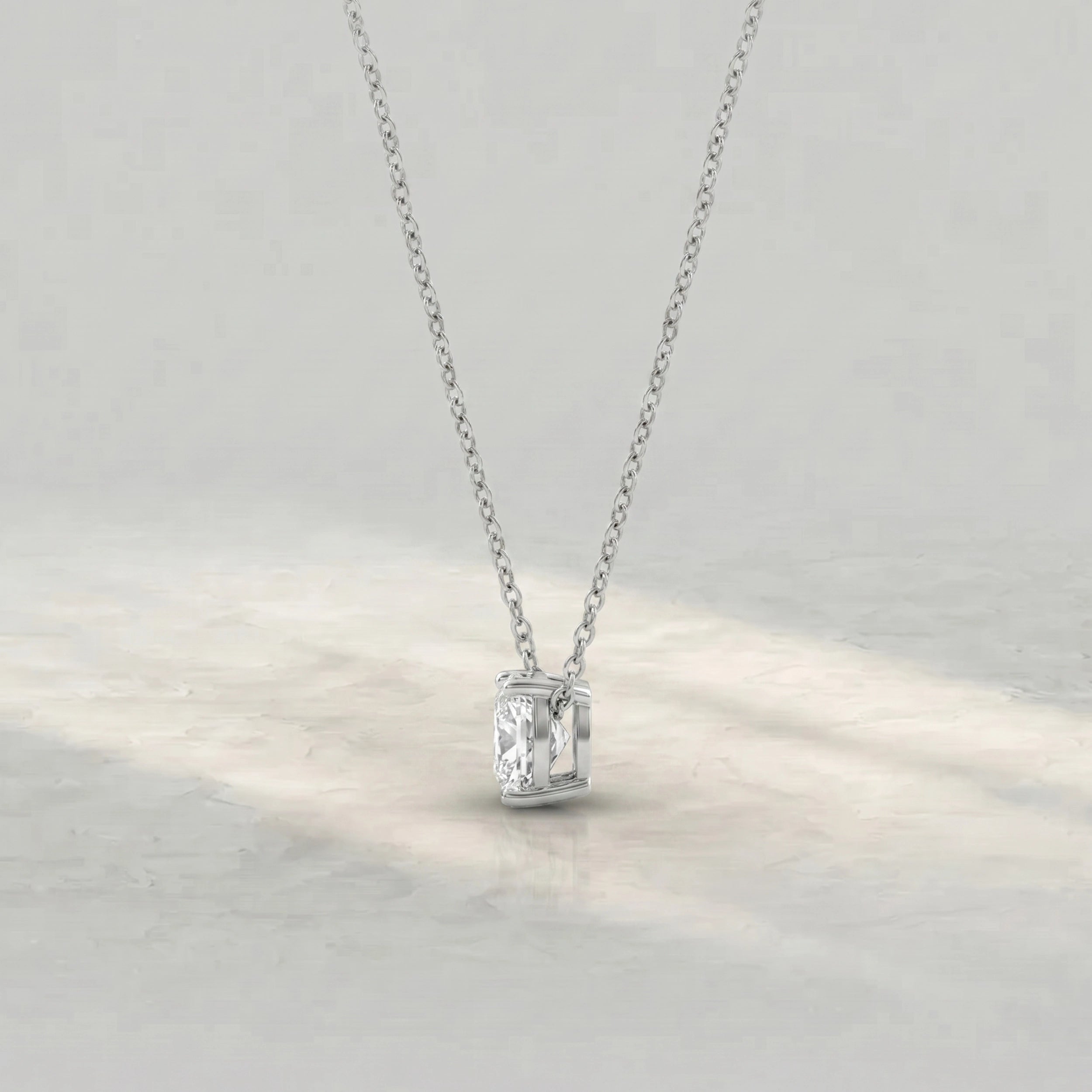 Square Cushion Lab Diamond Solitaire Pendant Pendant