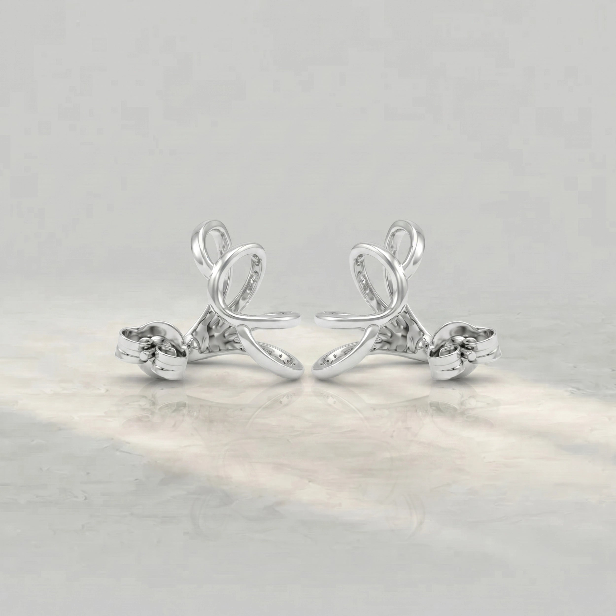 Round Diamond Arrow Cage Huggie Earrings Earrings