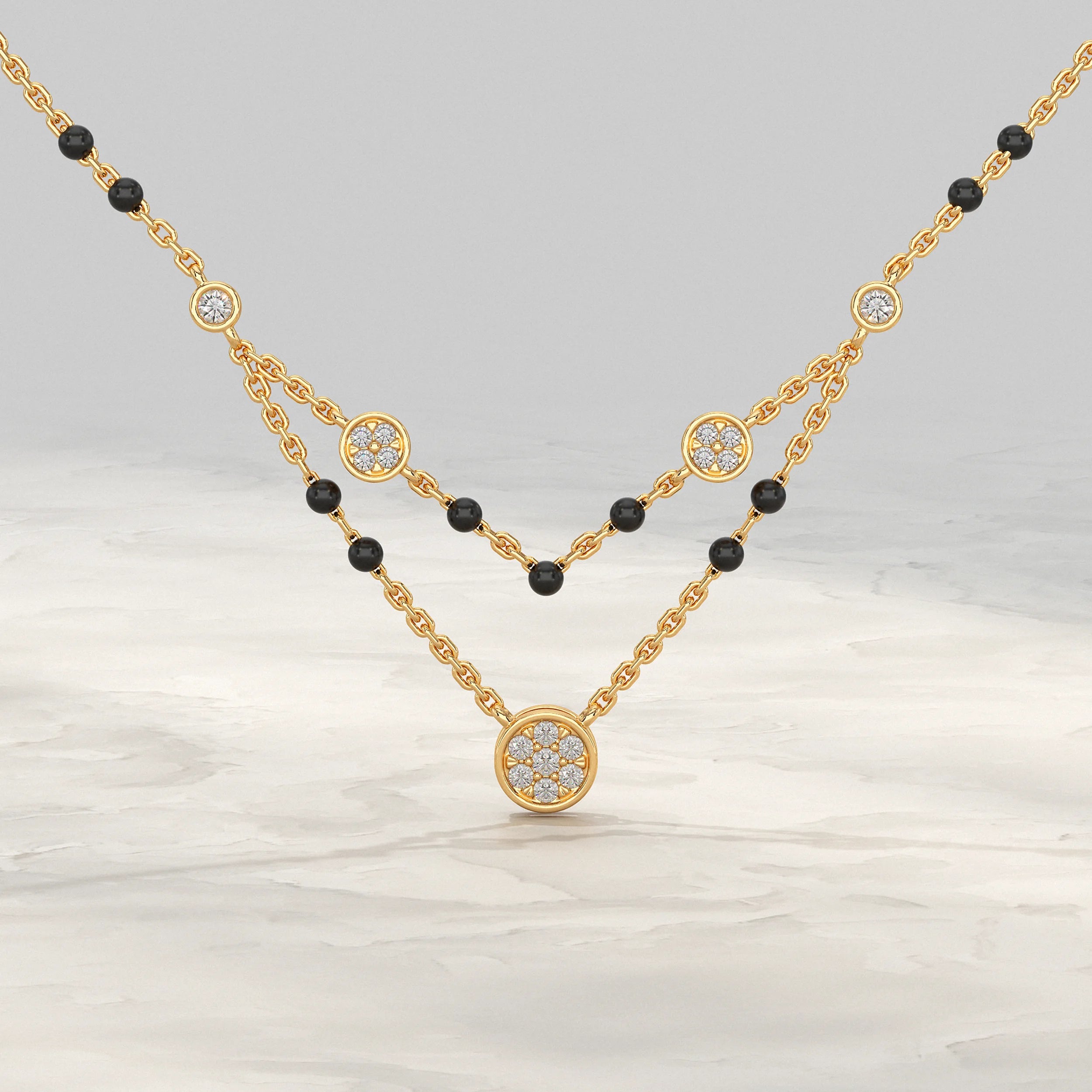 Double Layer Diamond Mangalsutra Mangal Sutra