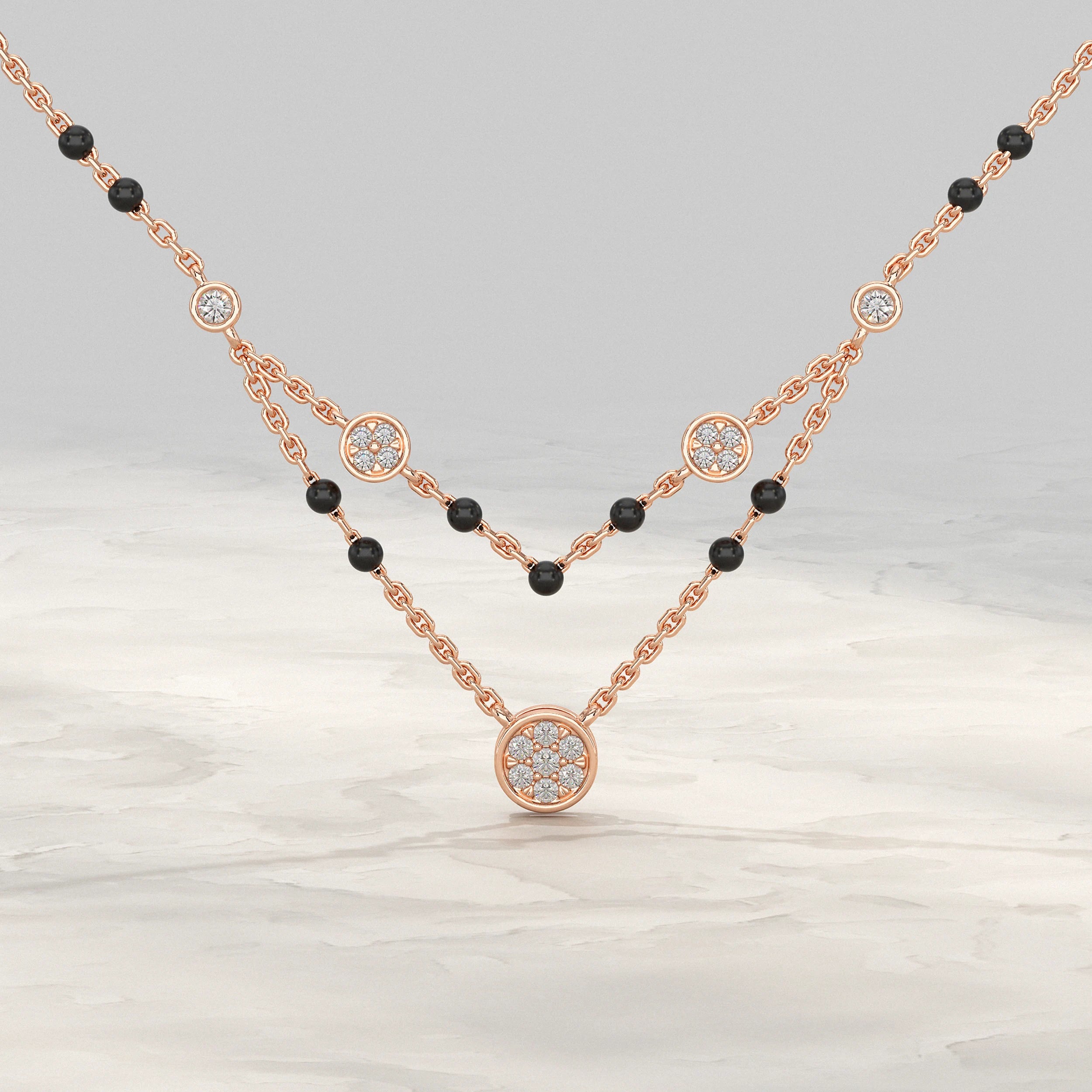 Double Layer Diamond Mangalsutra Mangal Sutra