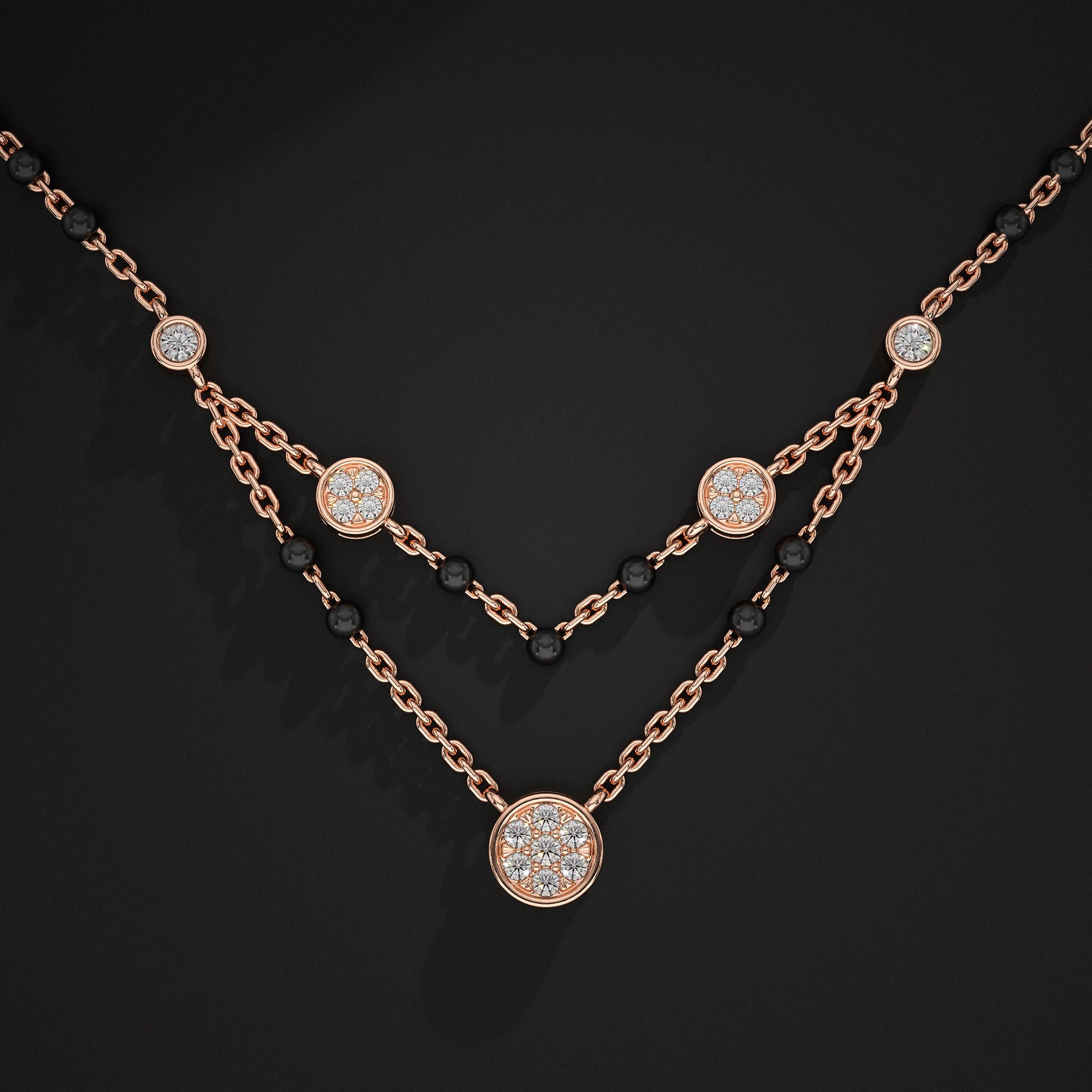 Double Layer Diamond Mangalsutra Mangal Sutra