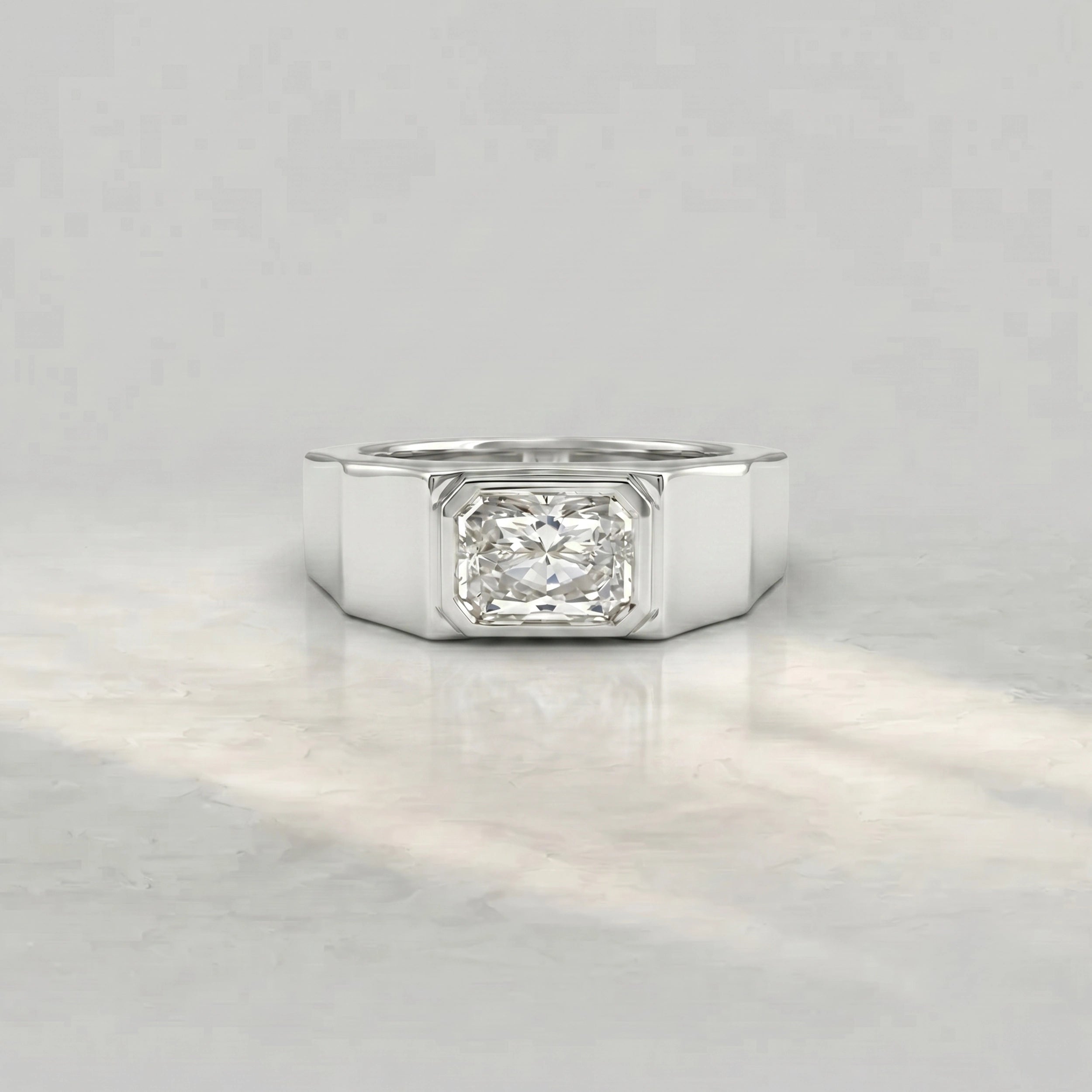 East West Radiant Cut Men's Wedding Band Band