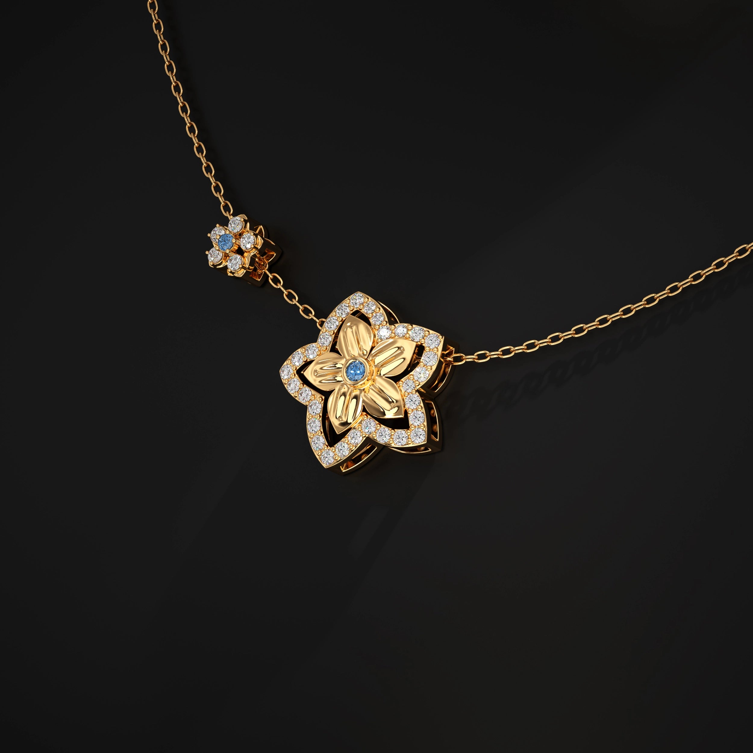 Flower Halo Lab Diamond Pendant Pendant