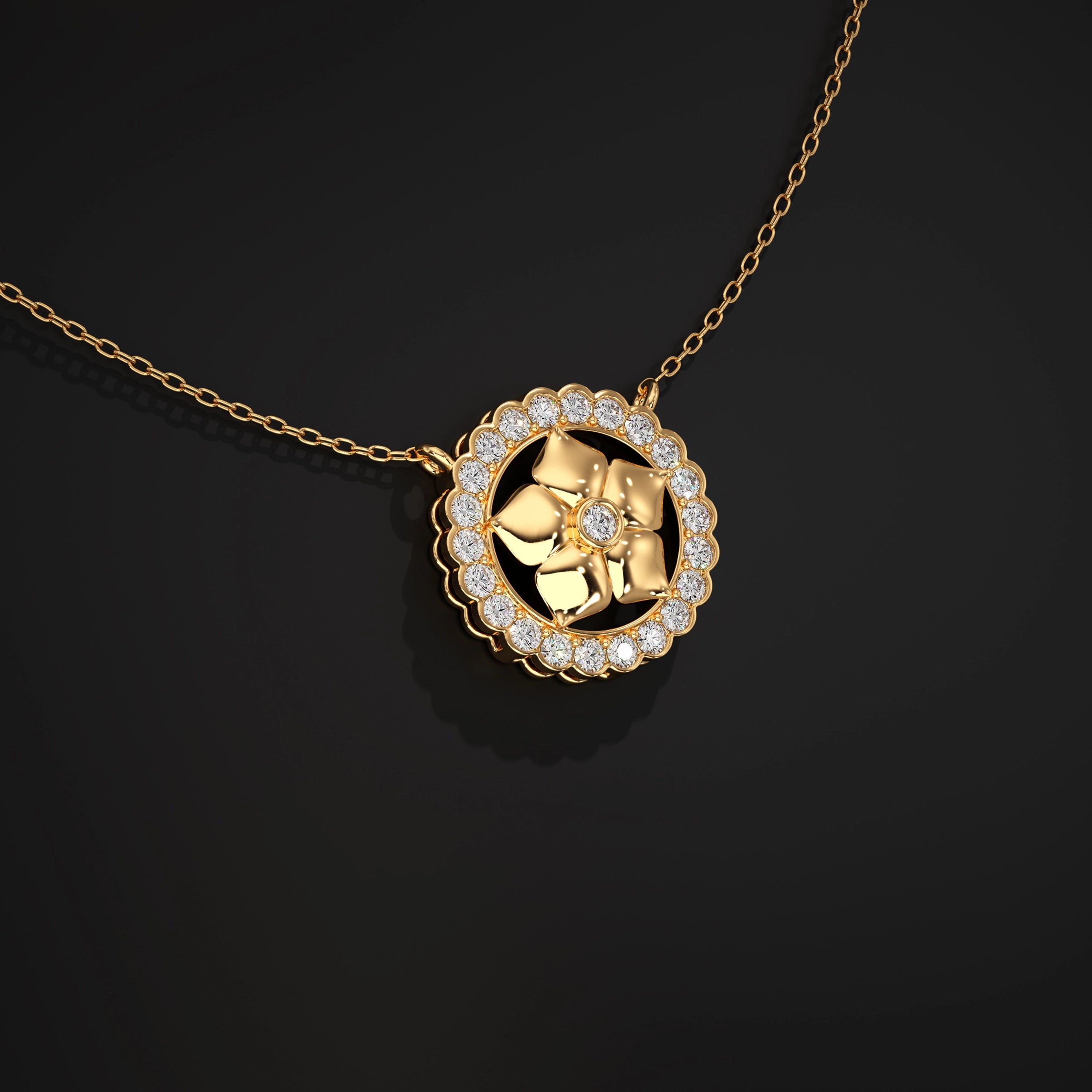 Floral Lab Diamond Pendant Pendant