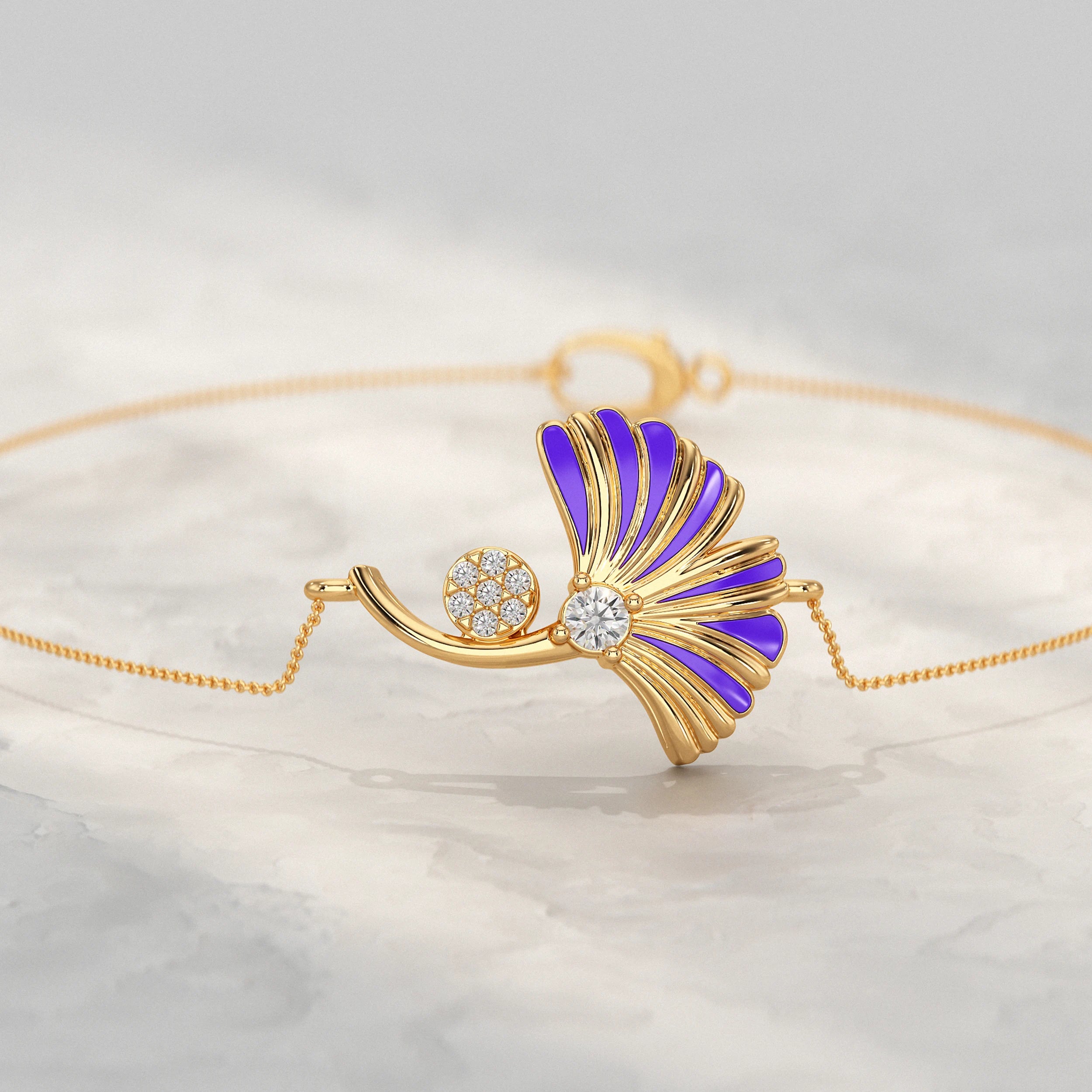 Enamel Flower Lab Diamond Bracelet Bracelet