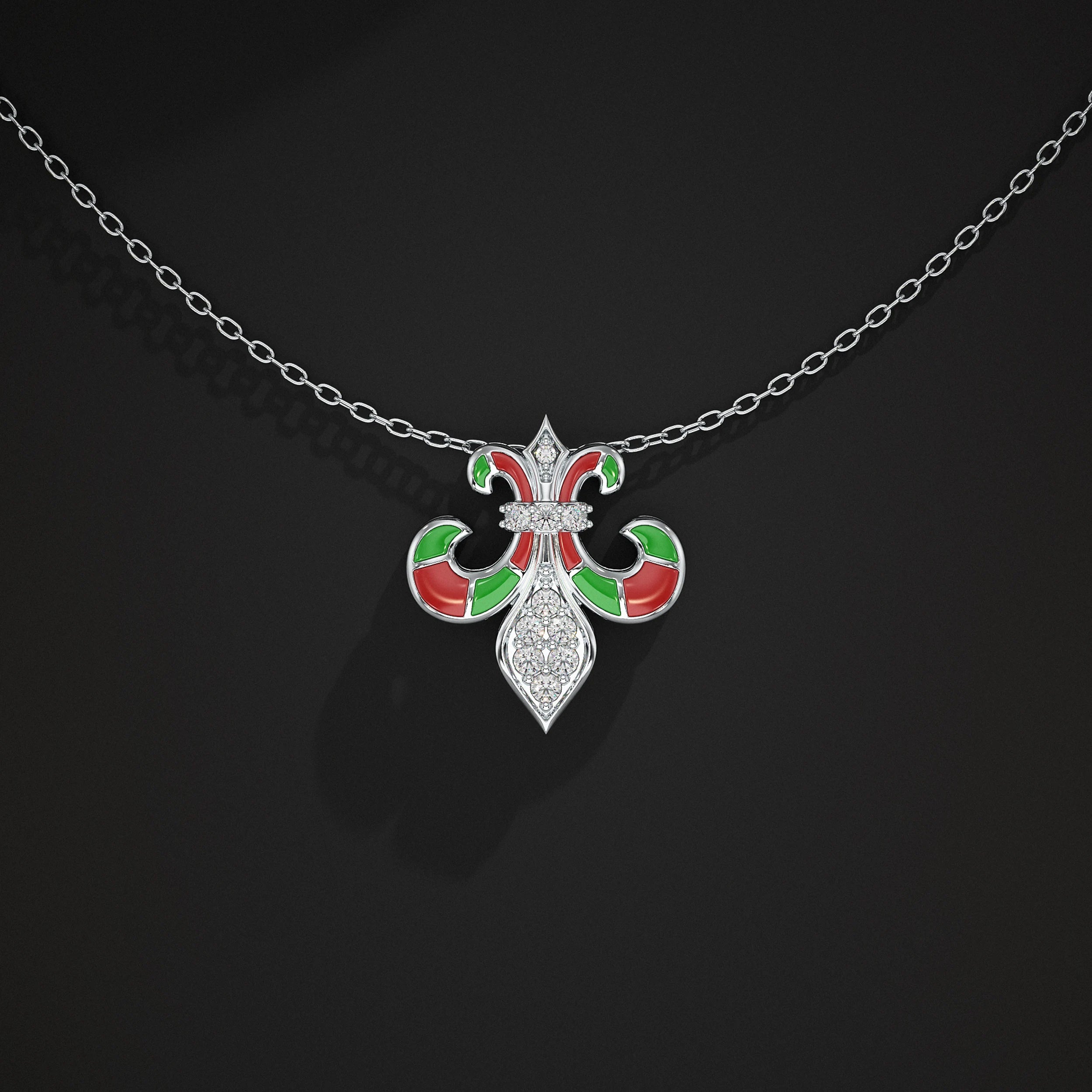 Enamel Lab Diamond Pendant Pendant