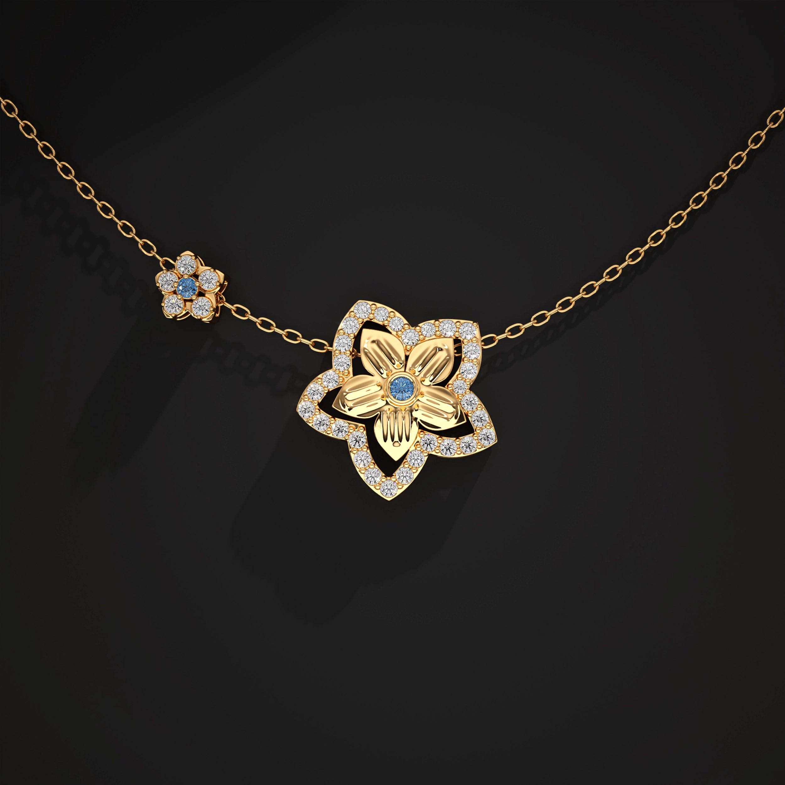Flower Halo Lab Diamond Pendant Pendant