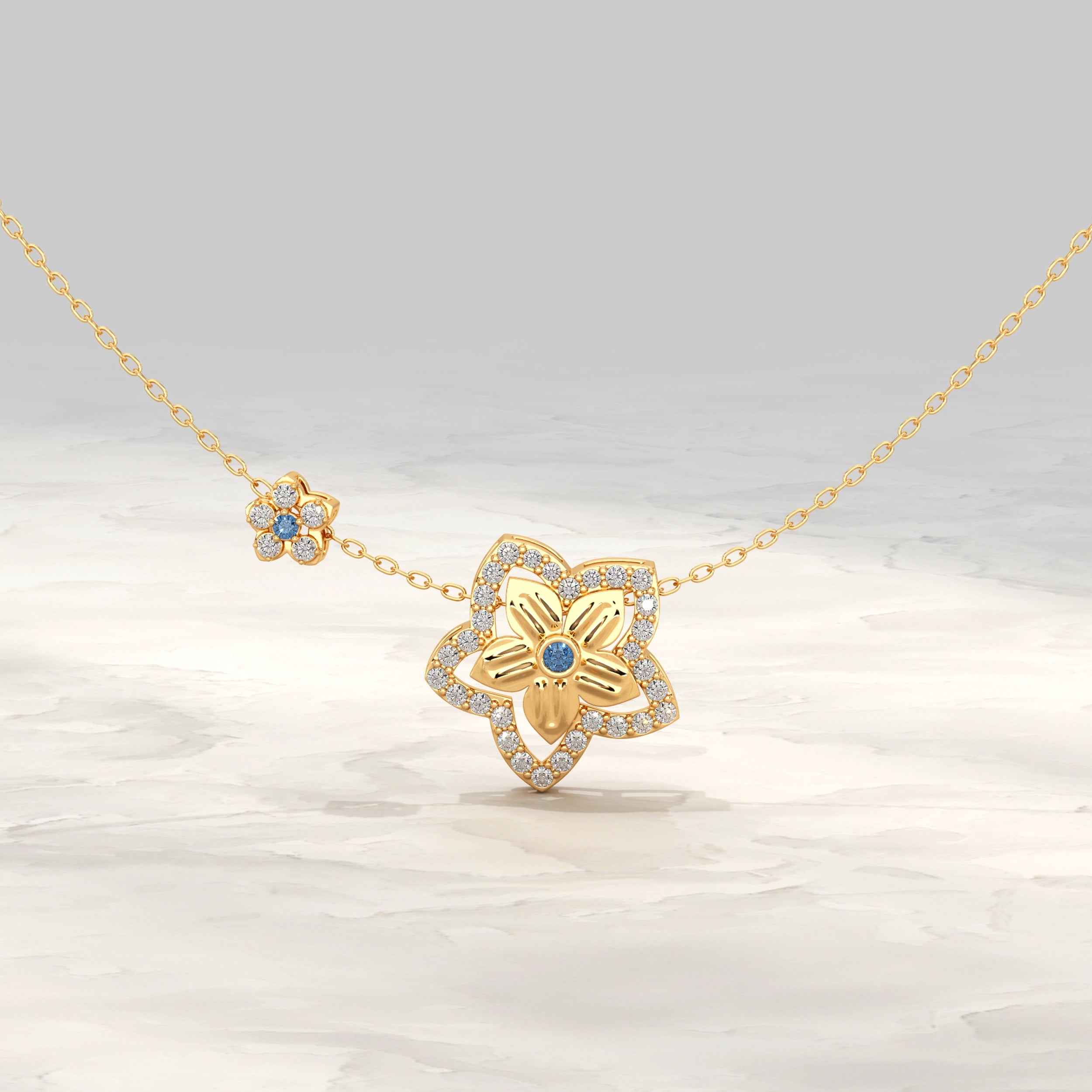 Flower Halo Lab Diamond Pendant Pendant
