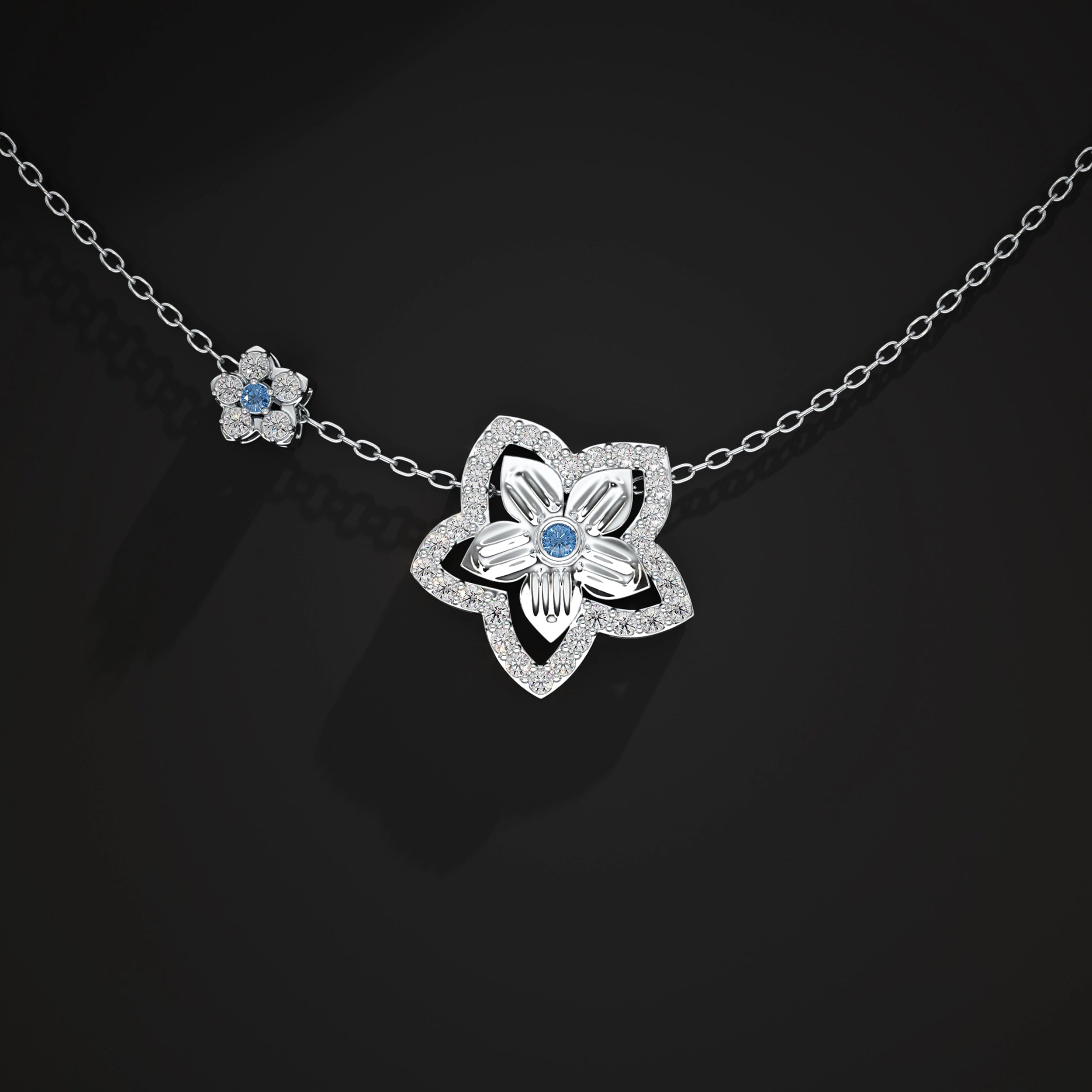 Flower Halo Lab Diamond Pendant Pendant