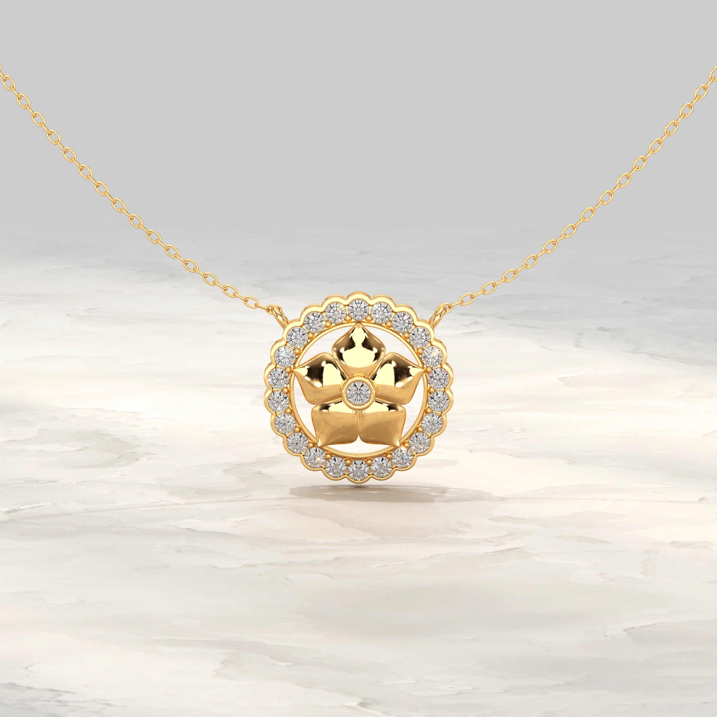 Floral Lab Diamond Pendant Pendant